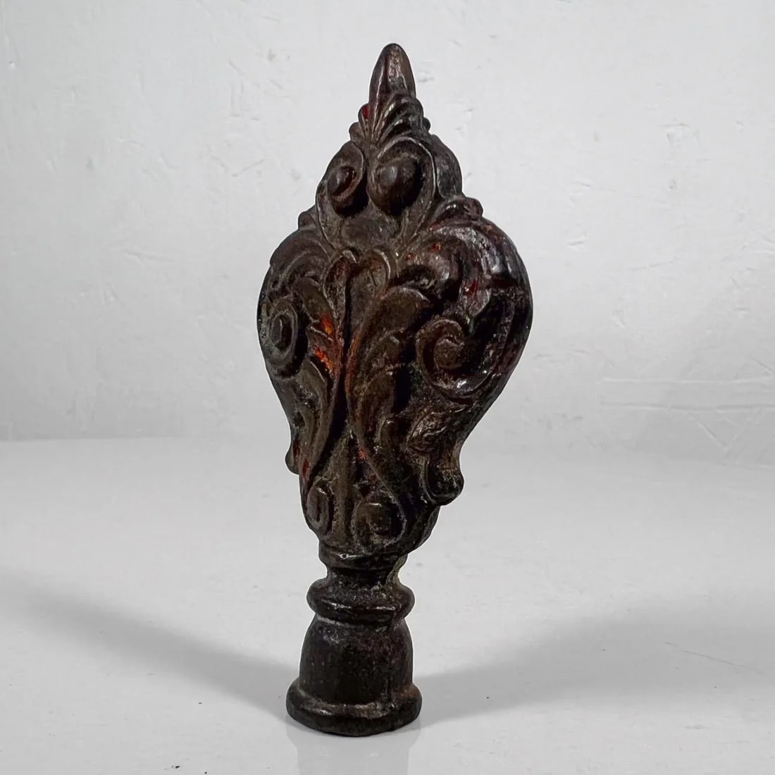 Old Vintage Art Nouveau Lamp Finial Ornament Cast Iron - 4