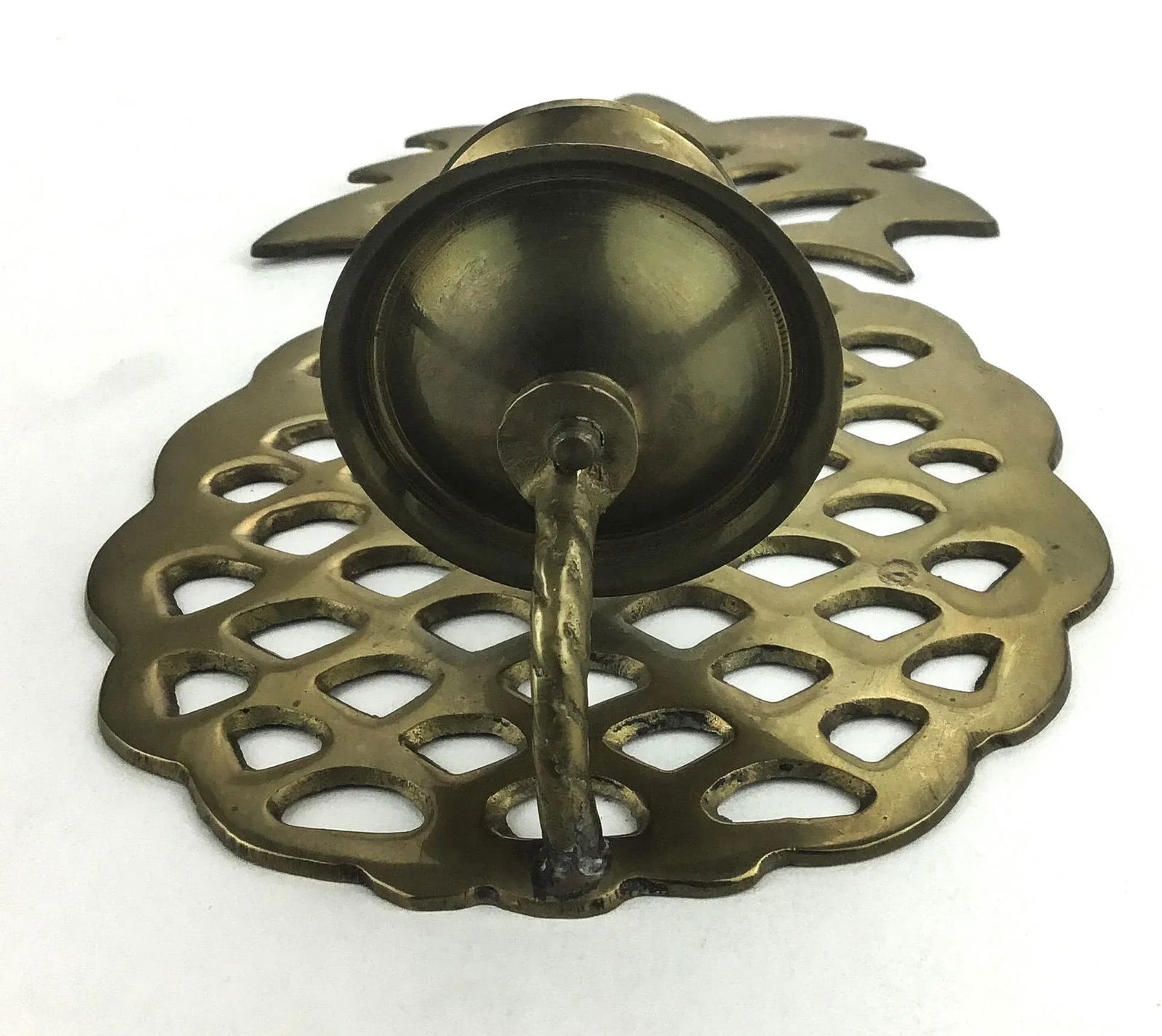 Vintage Solid Brass Pineapple Candle Wall Sconce - 8