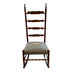 Antique Needlepoint Rocking Chair