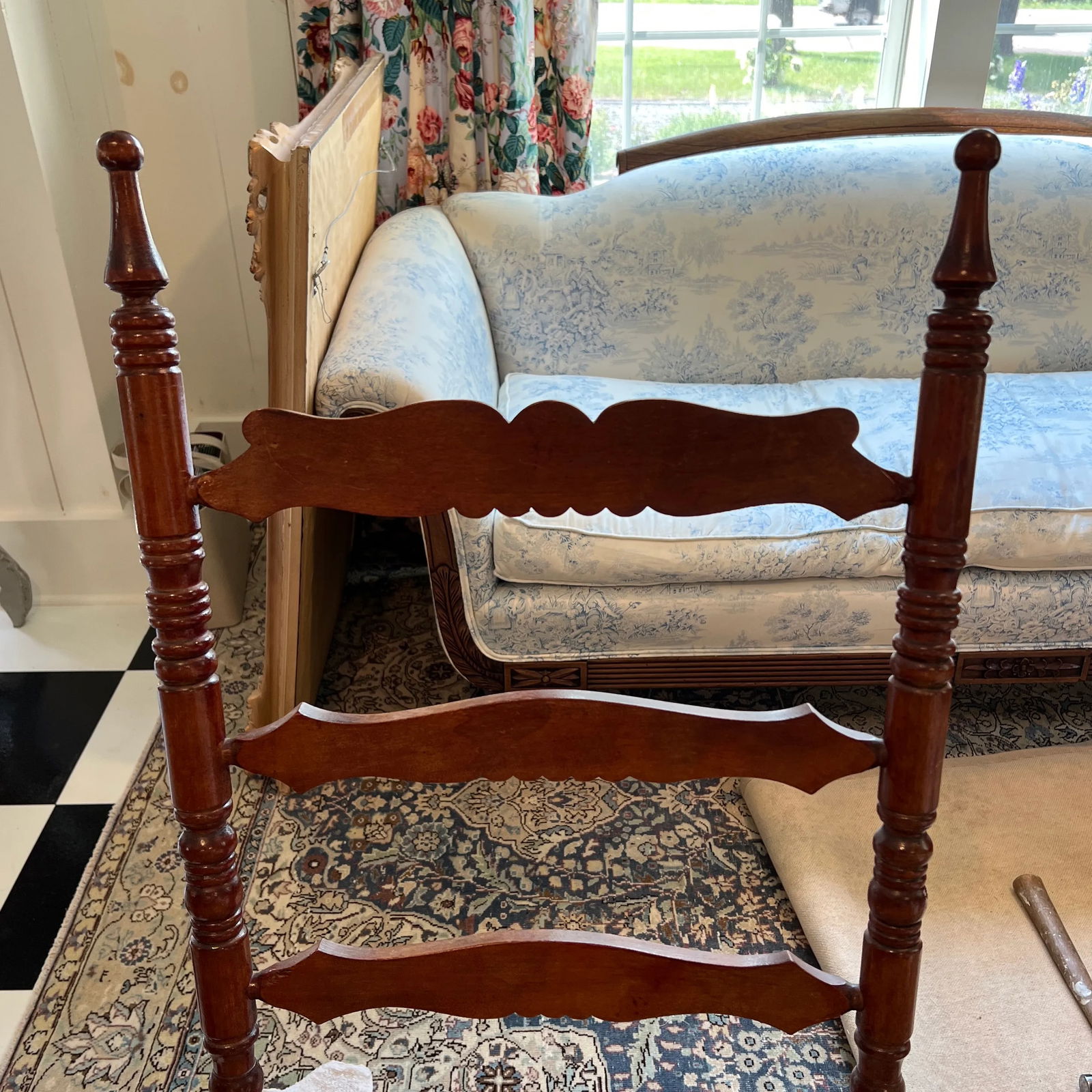 Antique Needlepoint Rocking Chair - 3