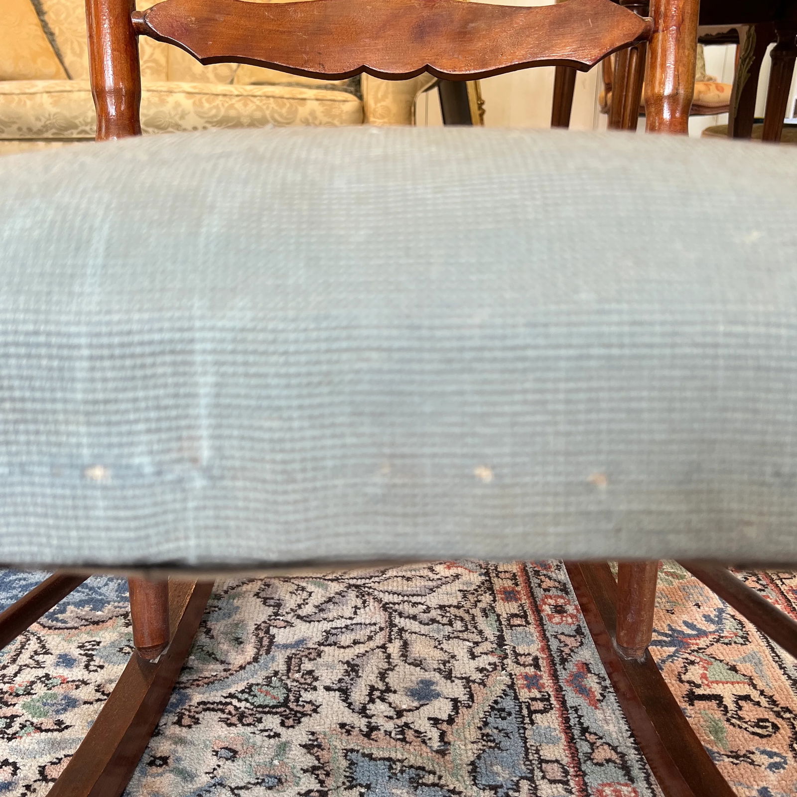 Antique Needlepoint Rocking Chair - 7