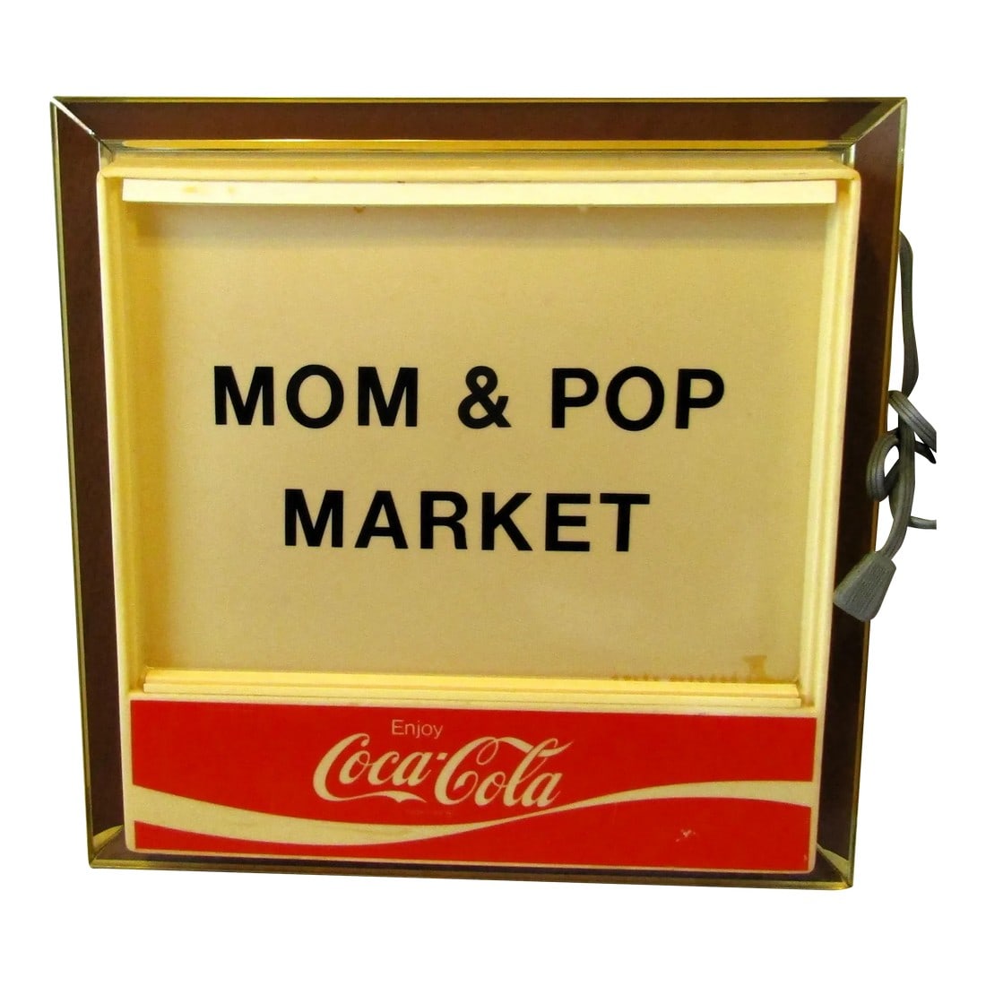 Vintage Coca-Cola Mom & Pop Market Square Double Sided Lighted Sign (1 of 12)