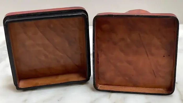 1960s Italian Grand Tour Style Leather & Burlwood Column Motif Pen Stand/Box - 5