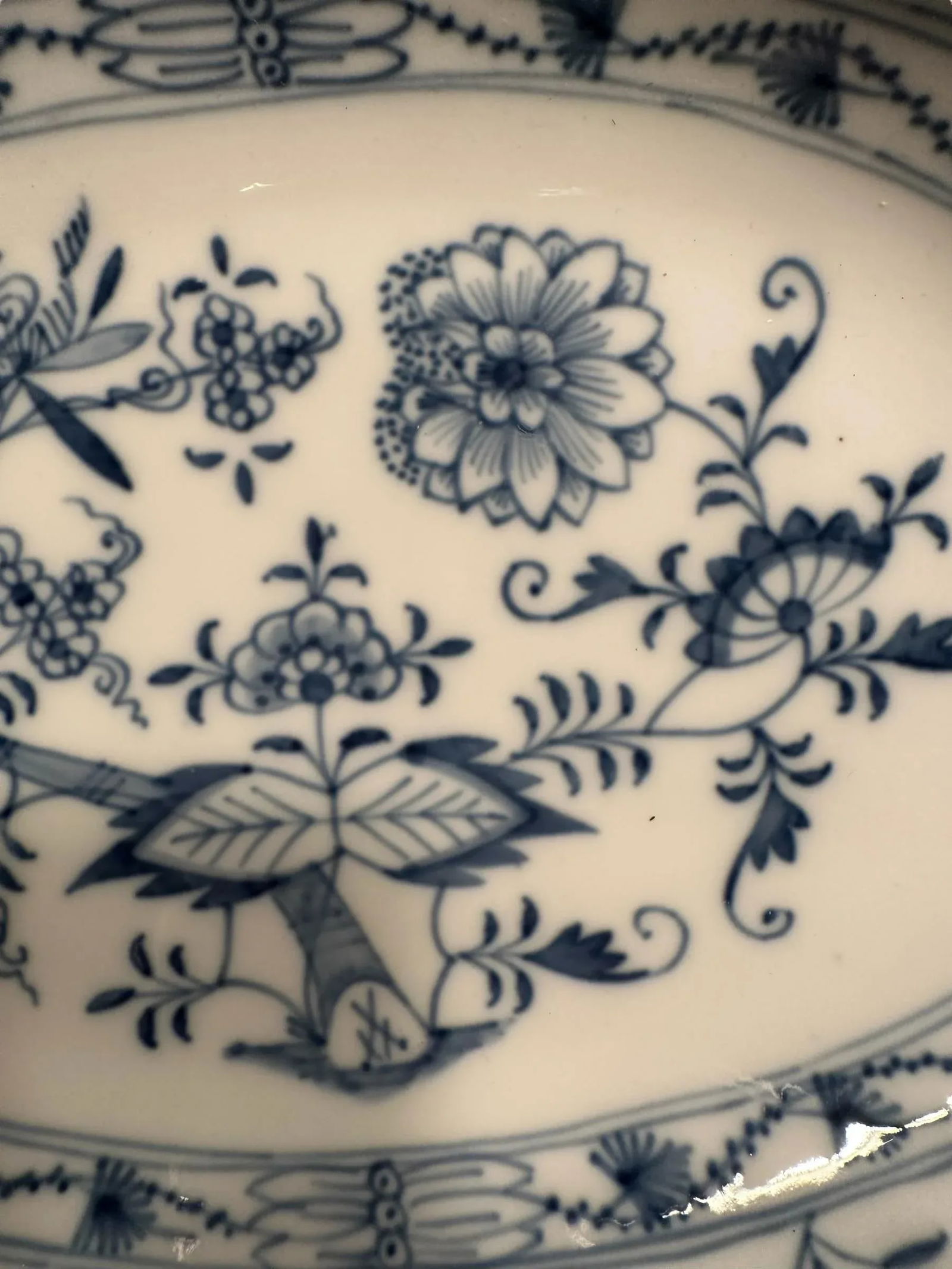 Antique 19th Century Meissen Blue Onion Platter - 3