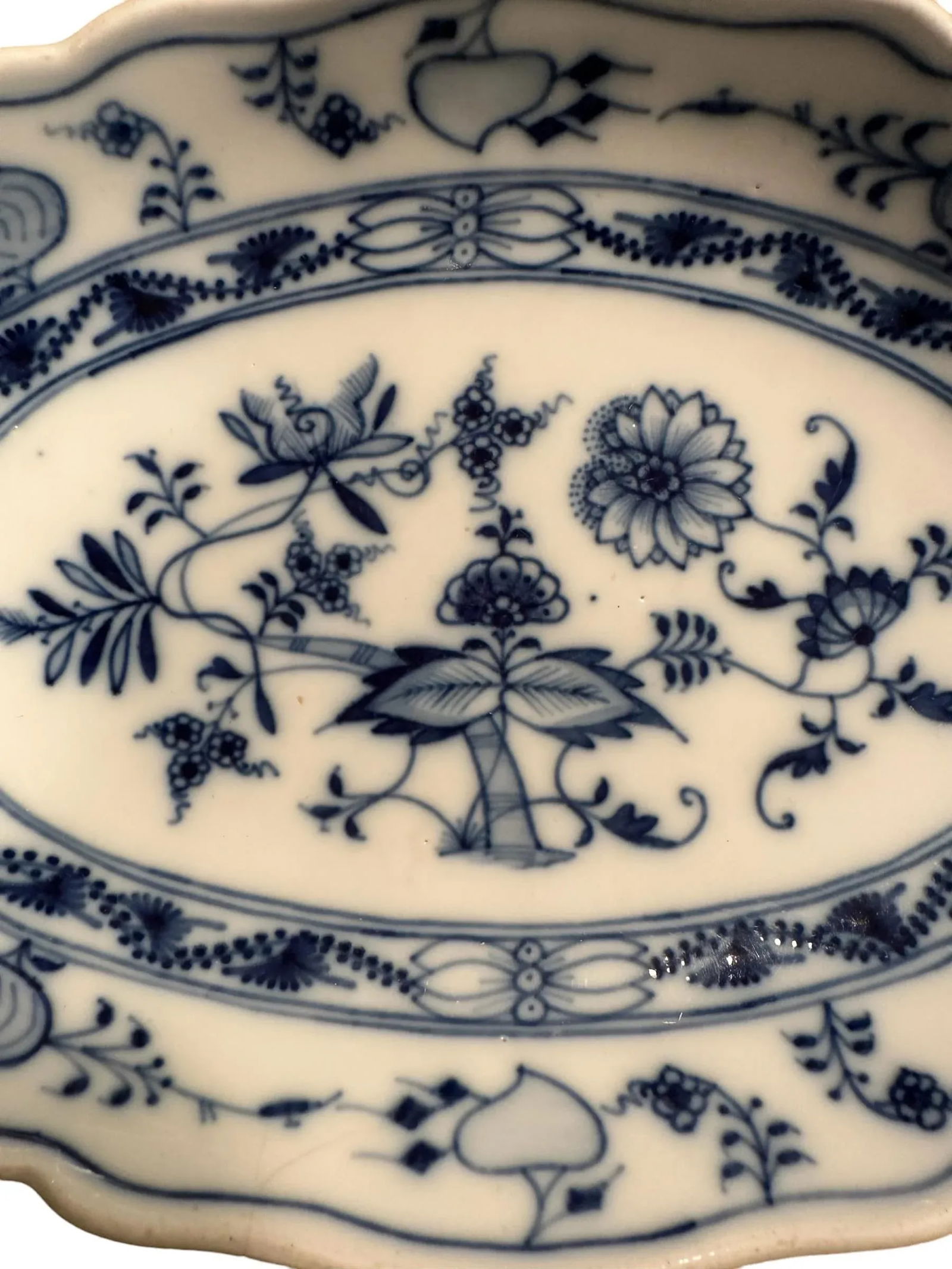 Antique Early 20th Century Meissen Teichert Blue Onion Bowl - 2