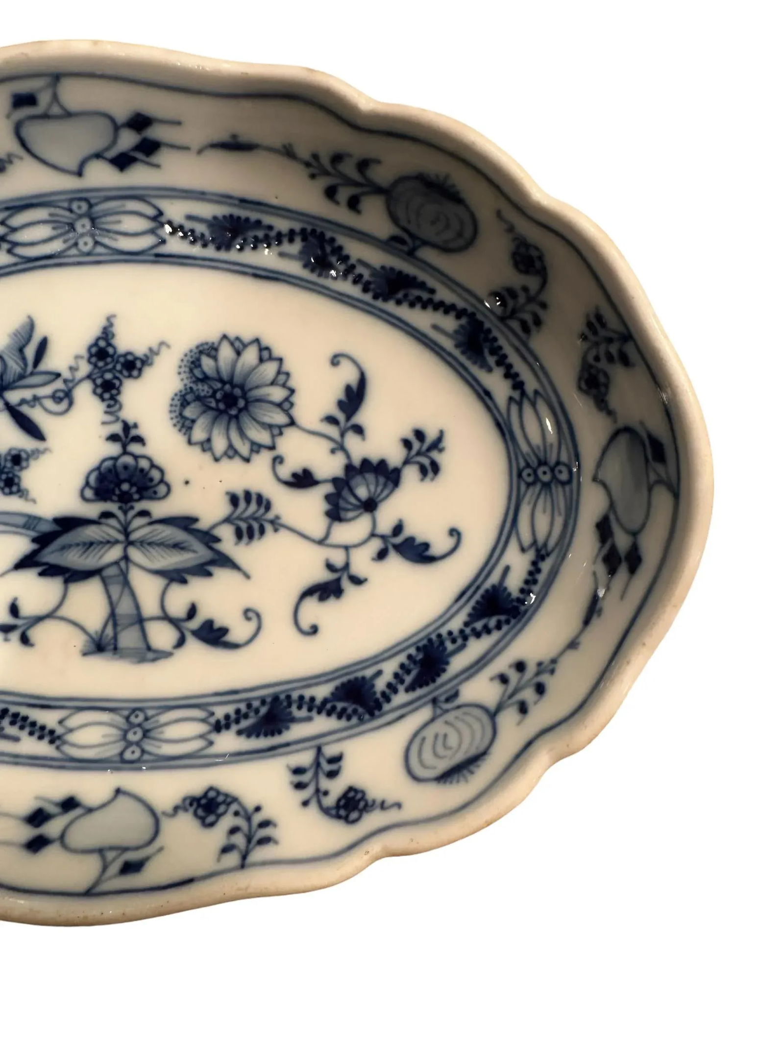 Antique Early 20th Century Meissen Teichert Blue Onion Bowl - 4