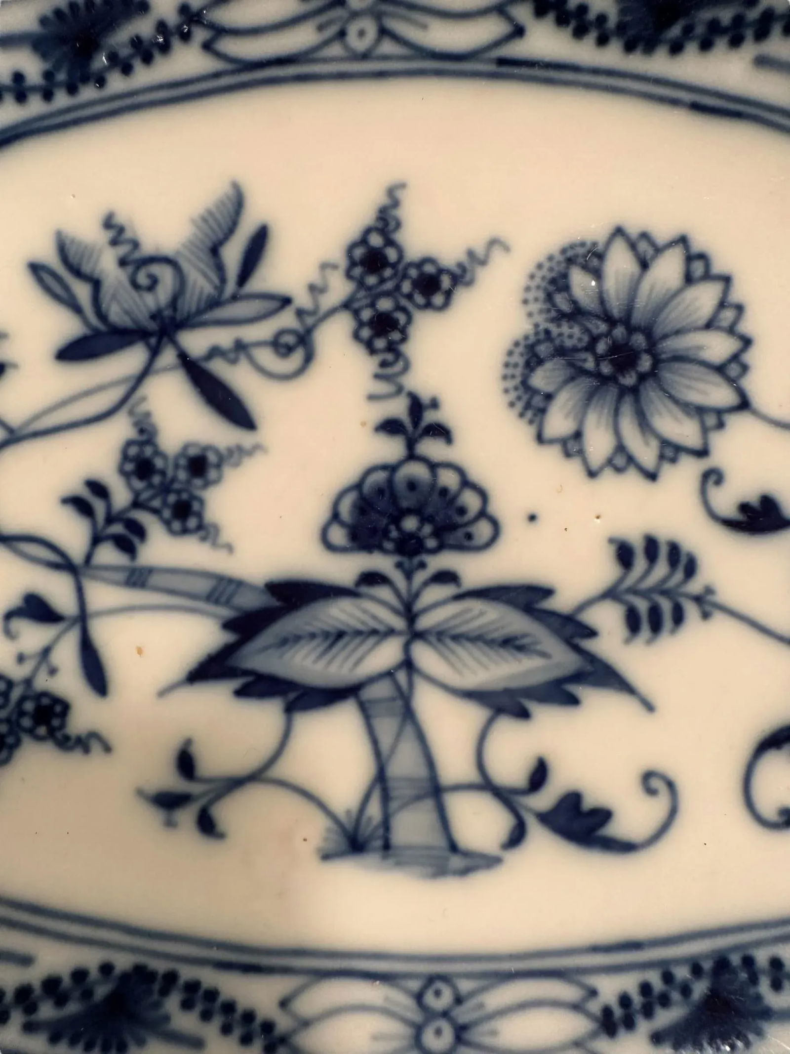 Antique Early 20th Century Meissen Teichert Blue Onion Bowl - 5