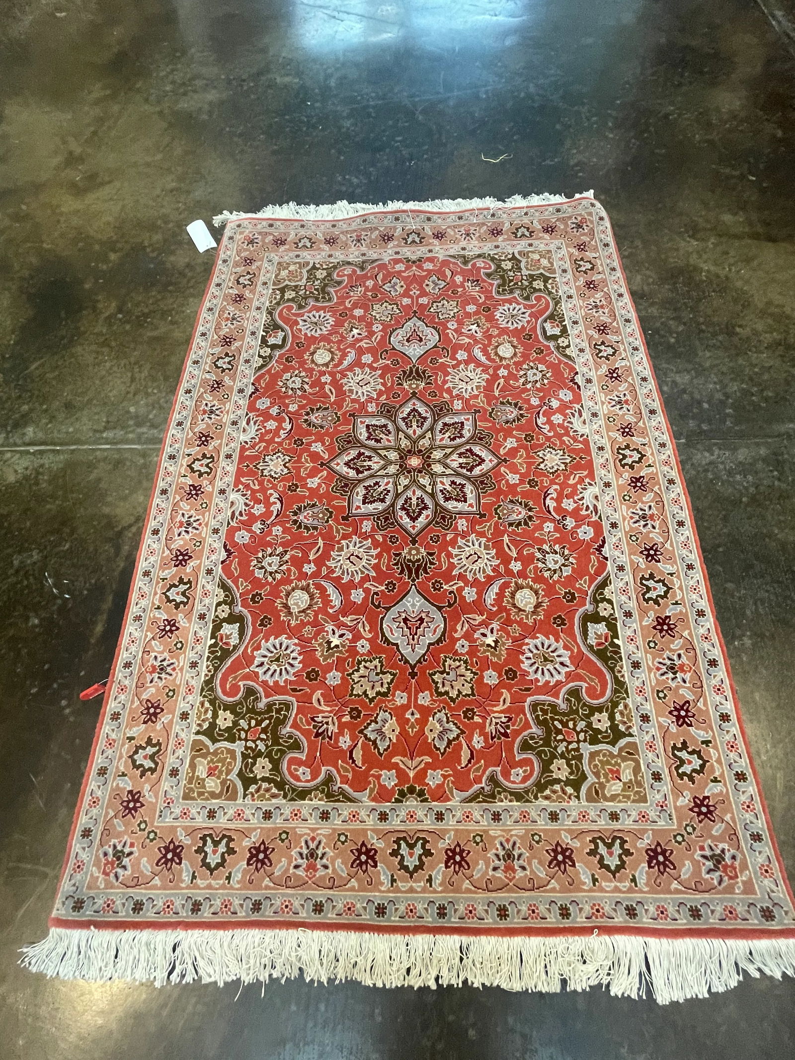 1990s Handwoven Persian Tabriz Area Rug 3'5" X 4'1" - 2