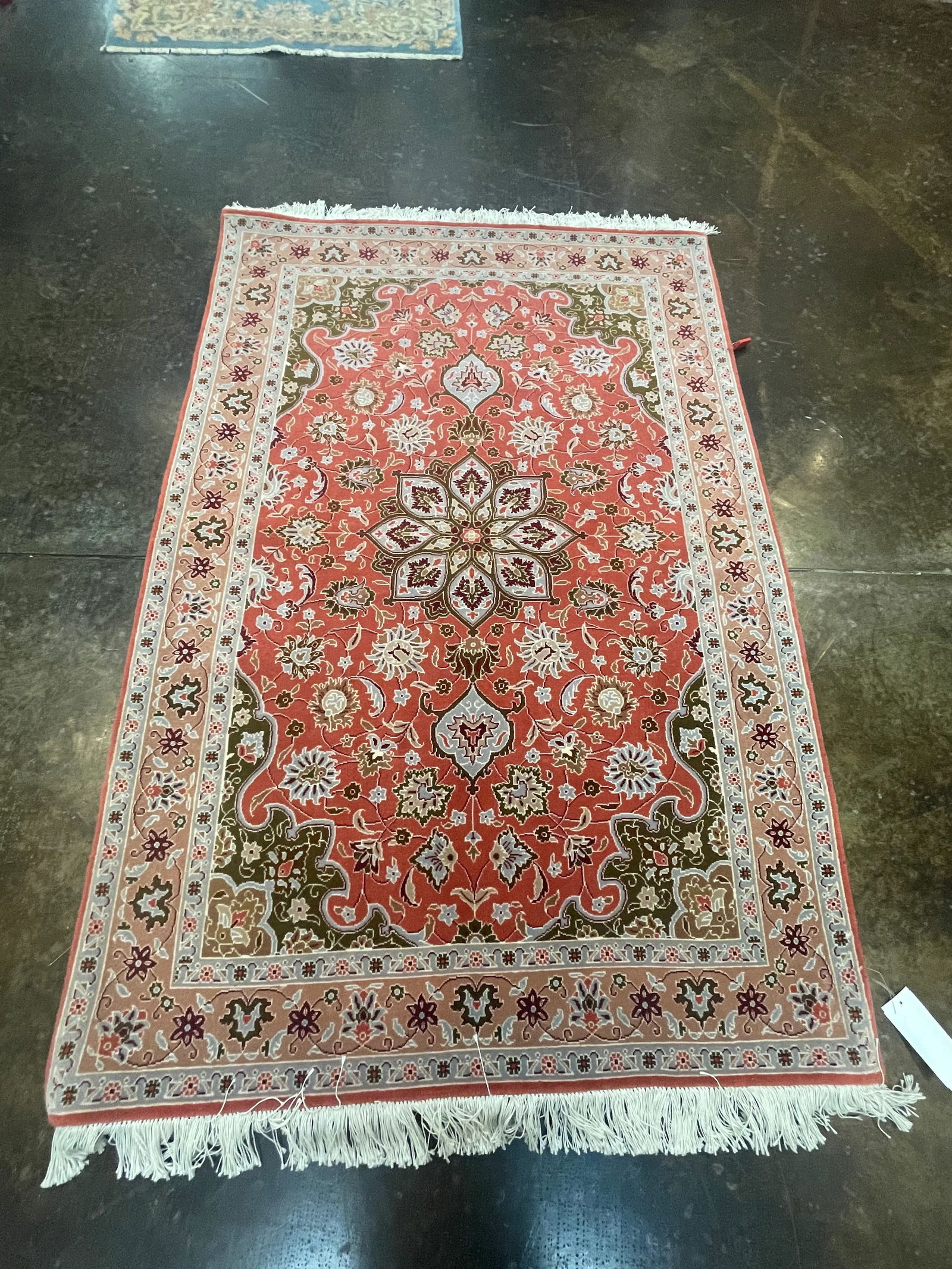 1990s Handwoven Persian Tabriz Area Rug 3'5" X 4'1" - 8