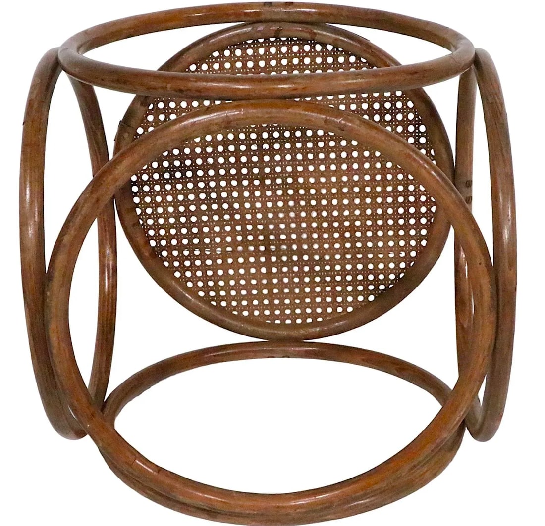 Round Bentwood Thonet Style Foot Stool Ottoman C 1950/1960's - 2