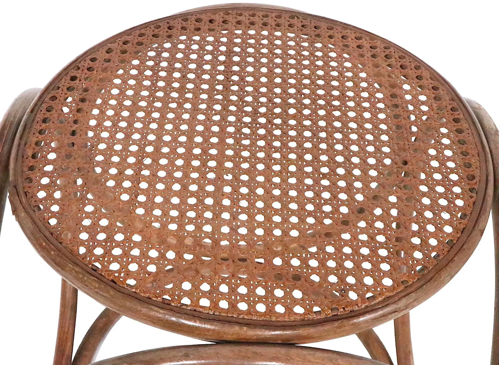 Round Bentwood Thonet Style Foot Stool Ottoman C 1950/1960's - 4
