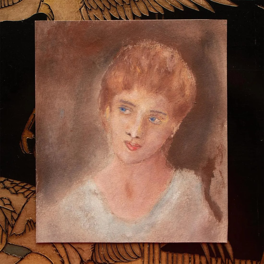Portrait of a Woman by Unknown Artist, Vintage Watercolor Painting - 2