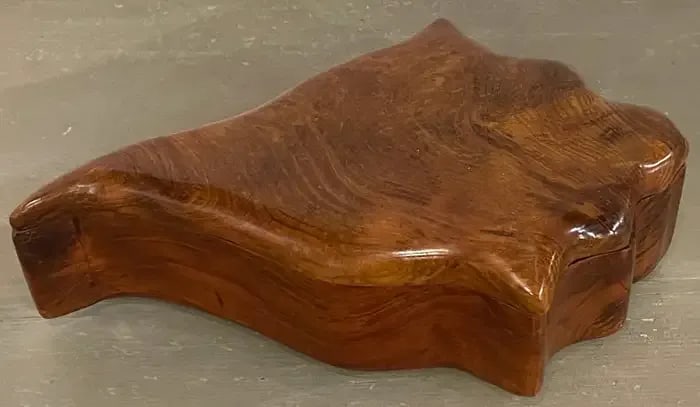Late 20th Century French Modern Specimen Hardwood Carved Conch Shell Motif Box - 3
