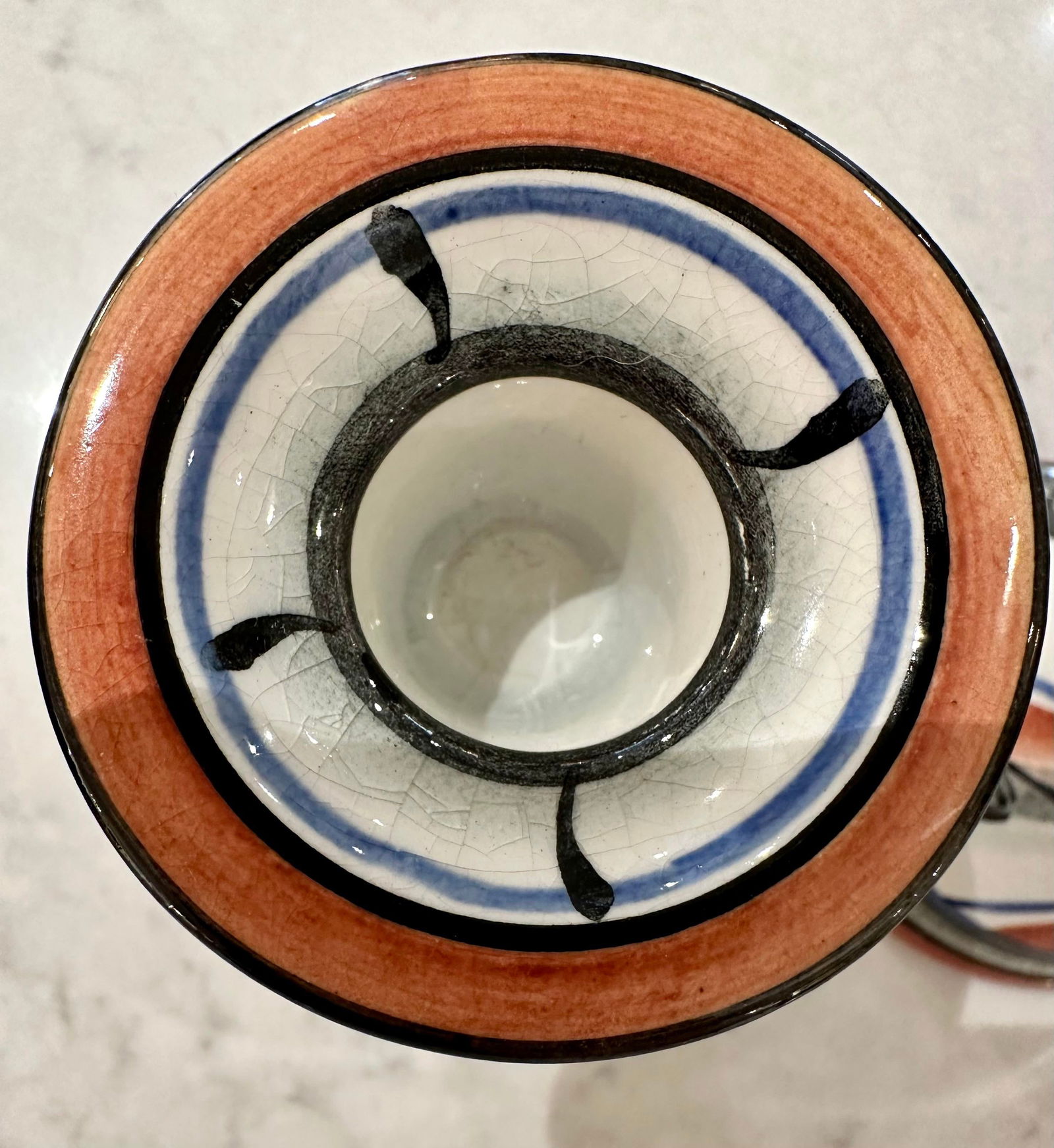 Vintage Ilse Claesson for Rörstrand Art Deco Hand-Painted Candleholders, Signed- a Pair - 4