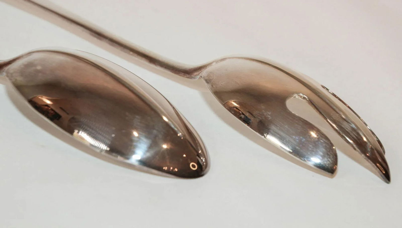 1950s Sg Hall Mark England Large Silver Plate Serving Spoon and Fork Set - 6