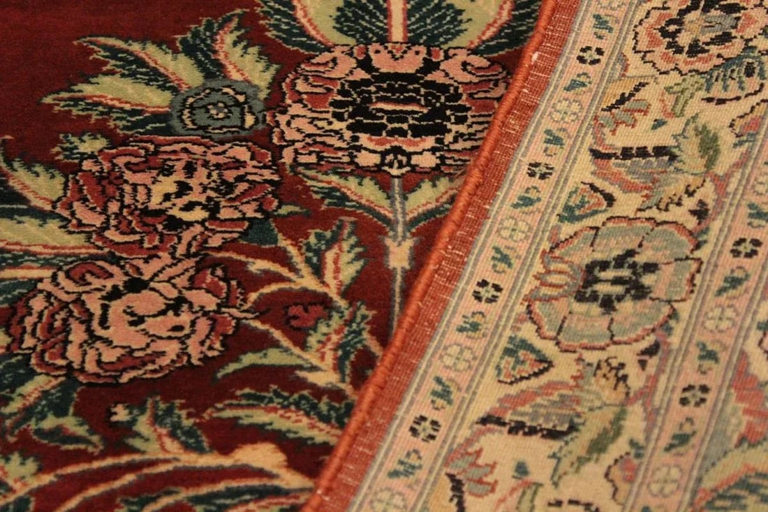 1980s Semi Antique Kashan Pak-Persian Candi Rust/Ivory Wool Rug - 3'1" X 5'1" - 4