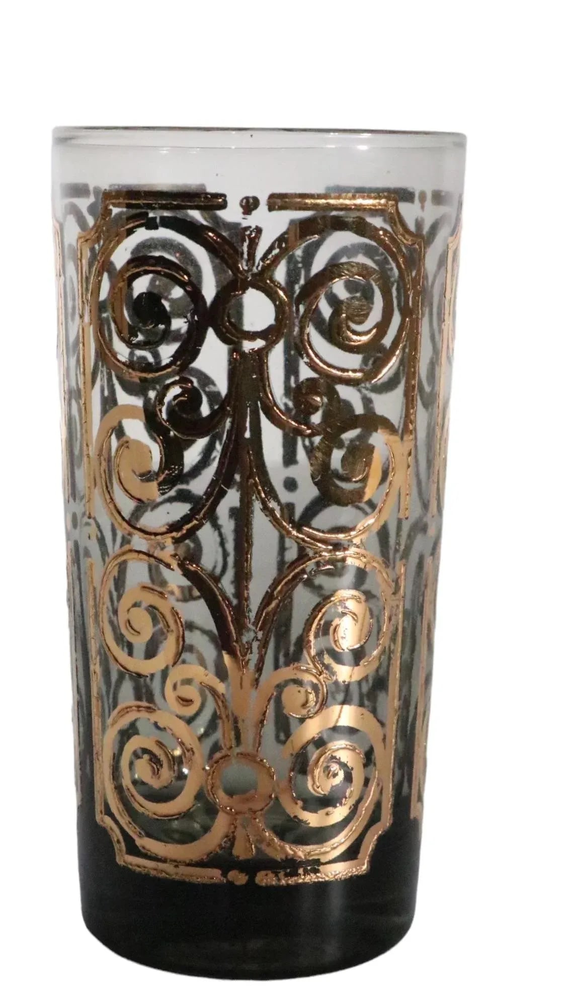 16 pc.Lot Gold Decorated Hollywood Regency Tumbler Glasses by Georges Briard C 1970's - 9