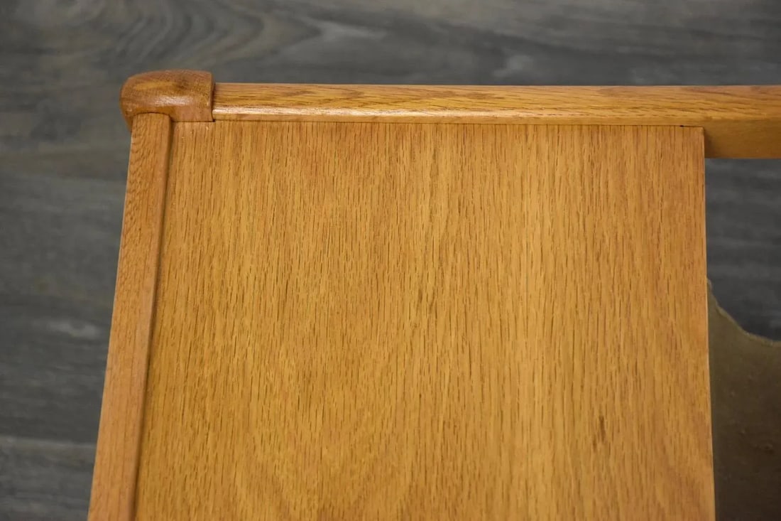 Mid Century Oak Magazine Rack - 6
