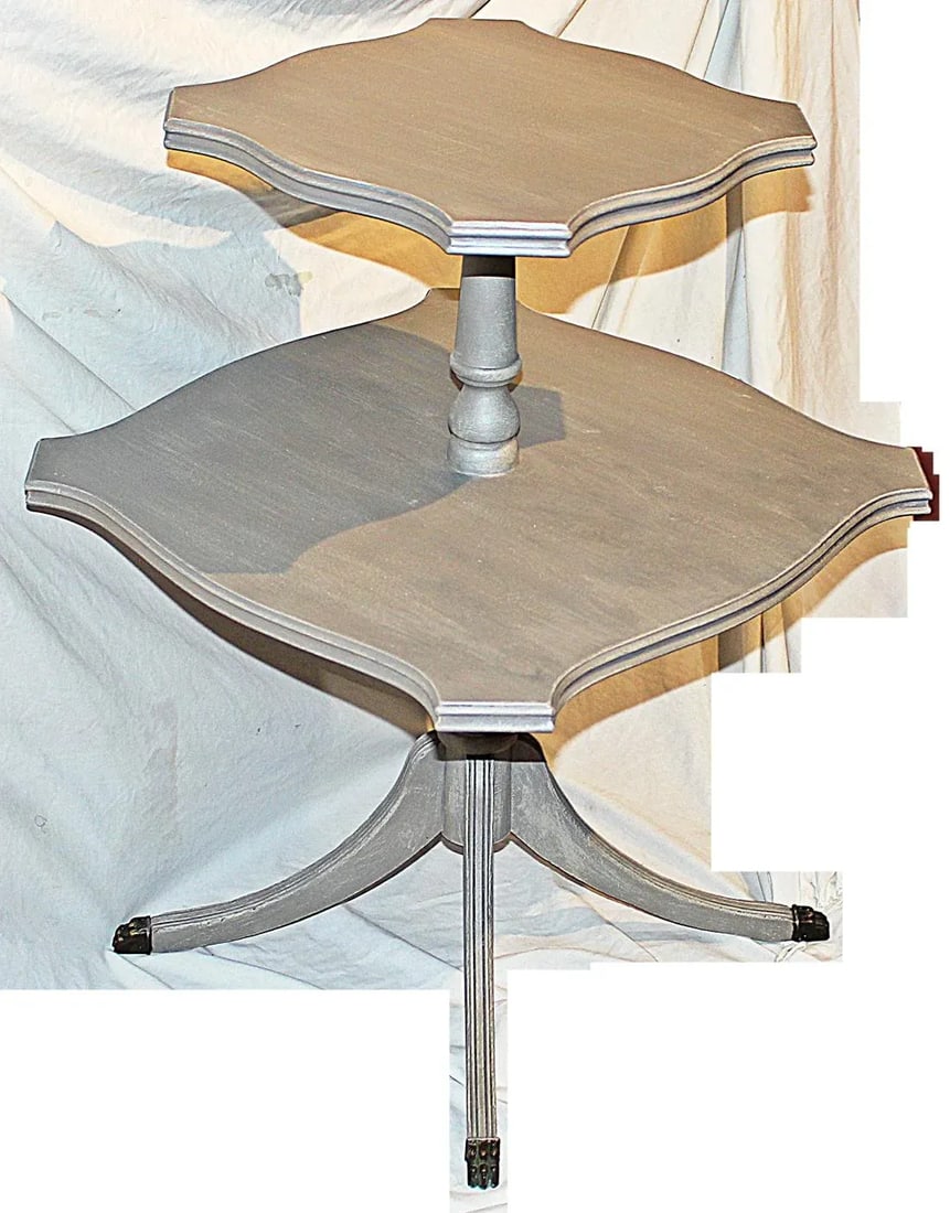 1940s Patined 2-Tier Table - 2