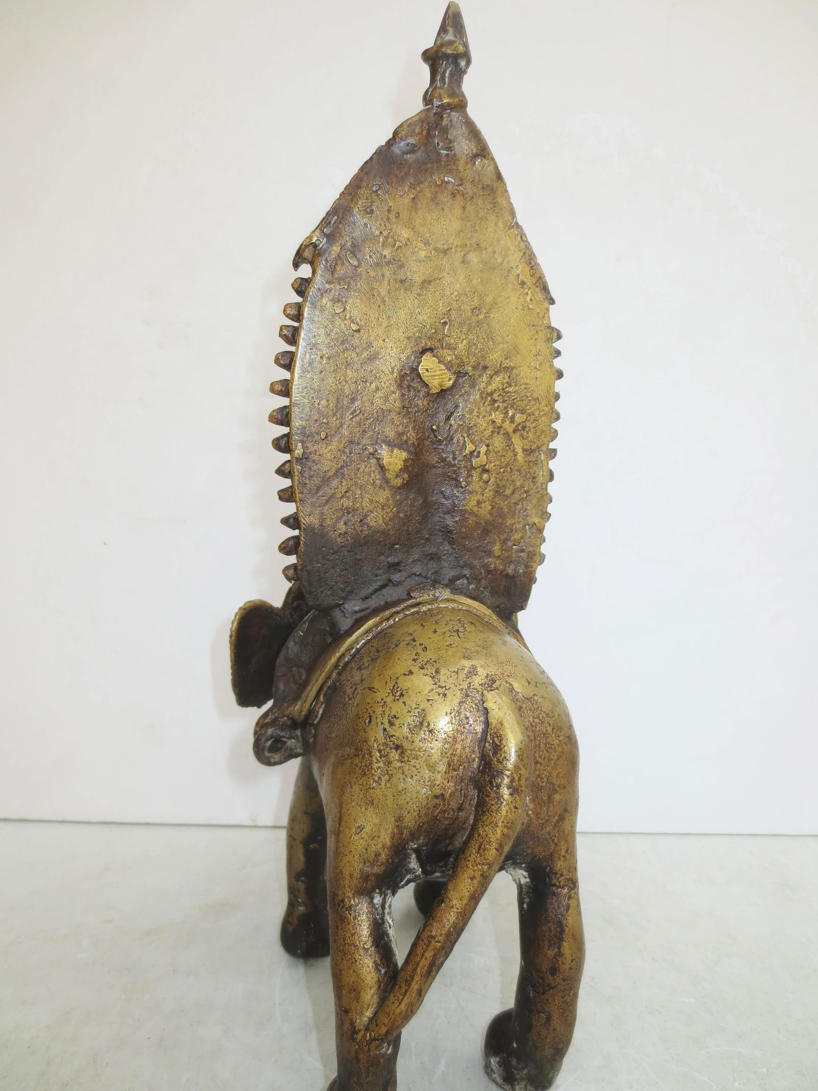 Tribal Dhokra South Indian Sculpture Vishnu on Elephant Shrine - 6