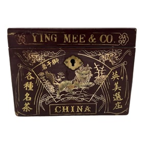 Ying Mee & Co., Antique Chinese Lacquer Tea Caddy or Box