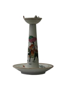 Chinese Ancient Style Porcelain Celebration Scholar Promoted Drawing Oil Lamp