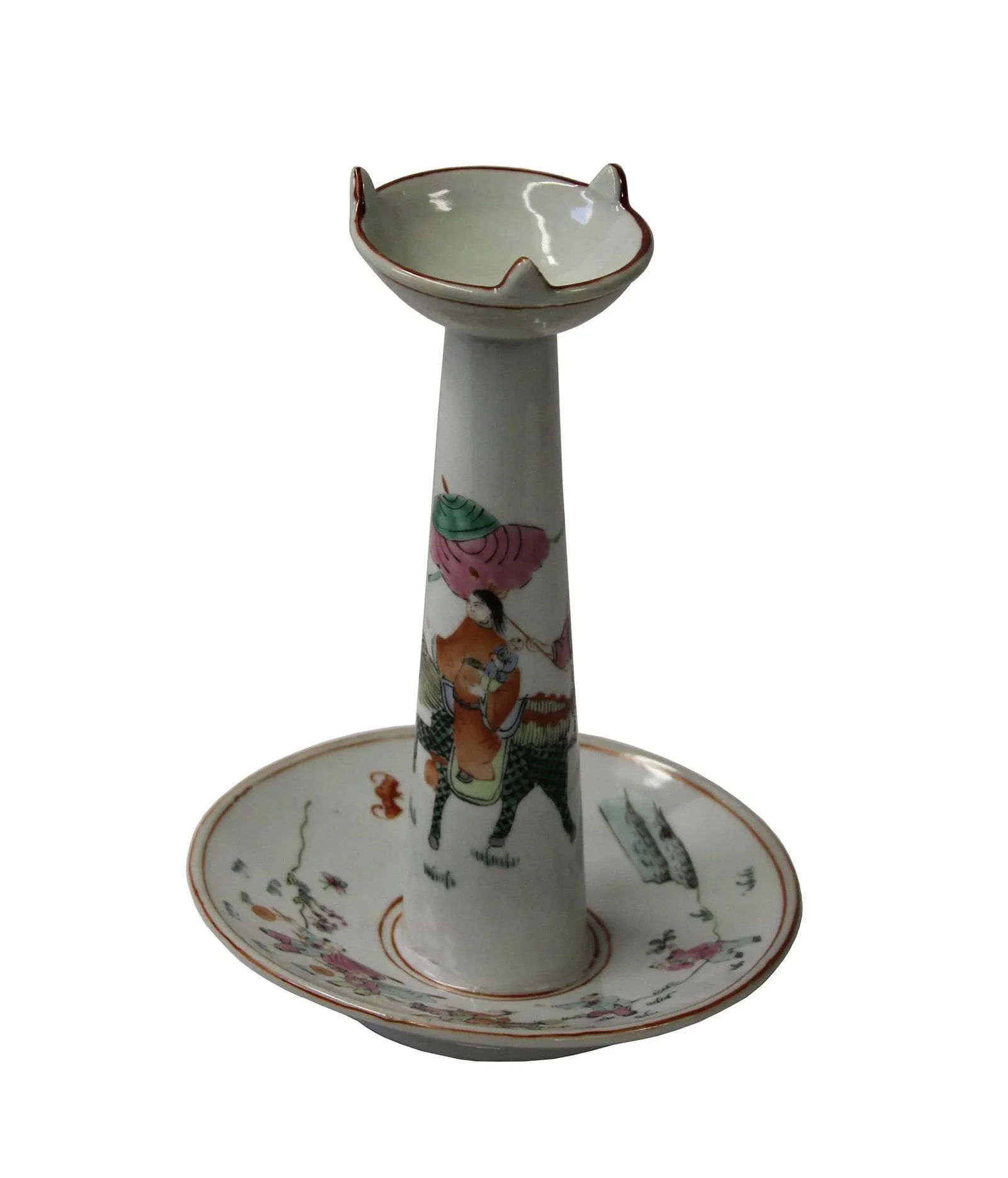 Chinese Ancient Style Porcelain Celebration Scholar Promoted Drawing Oil Lamp - 2