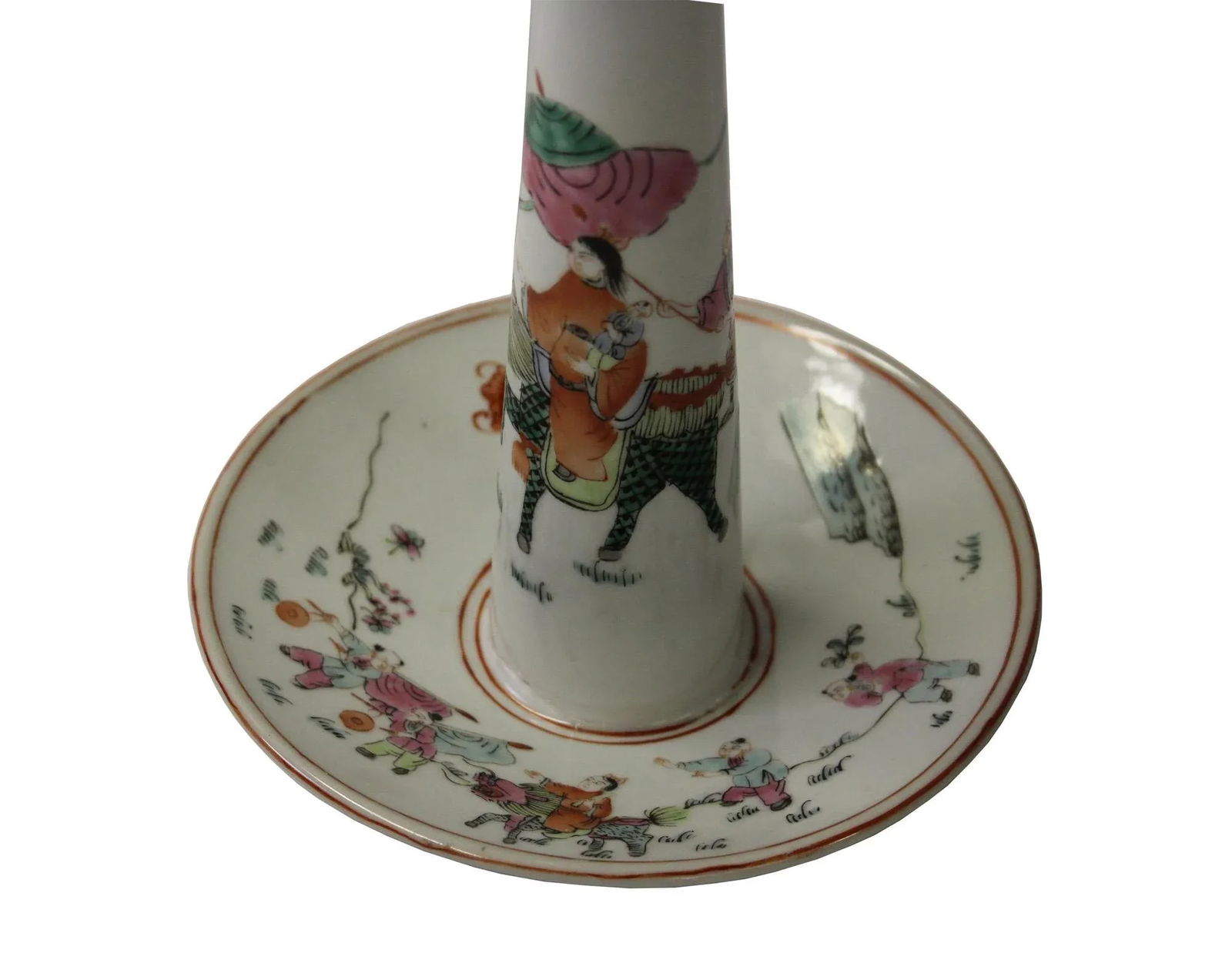 Chinese Ancient Style Porcelain Celebration Scholar Promoted Drawing Oil Lamp - 5