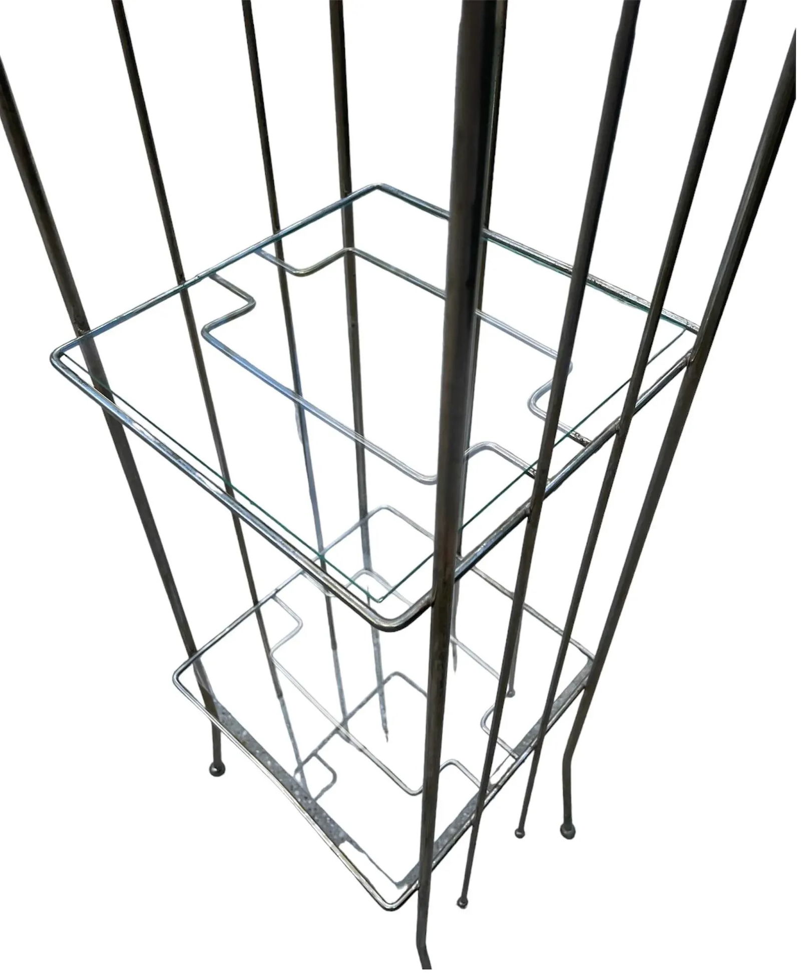 Vintage 1960s Silver-Metallic Stand - 3