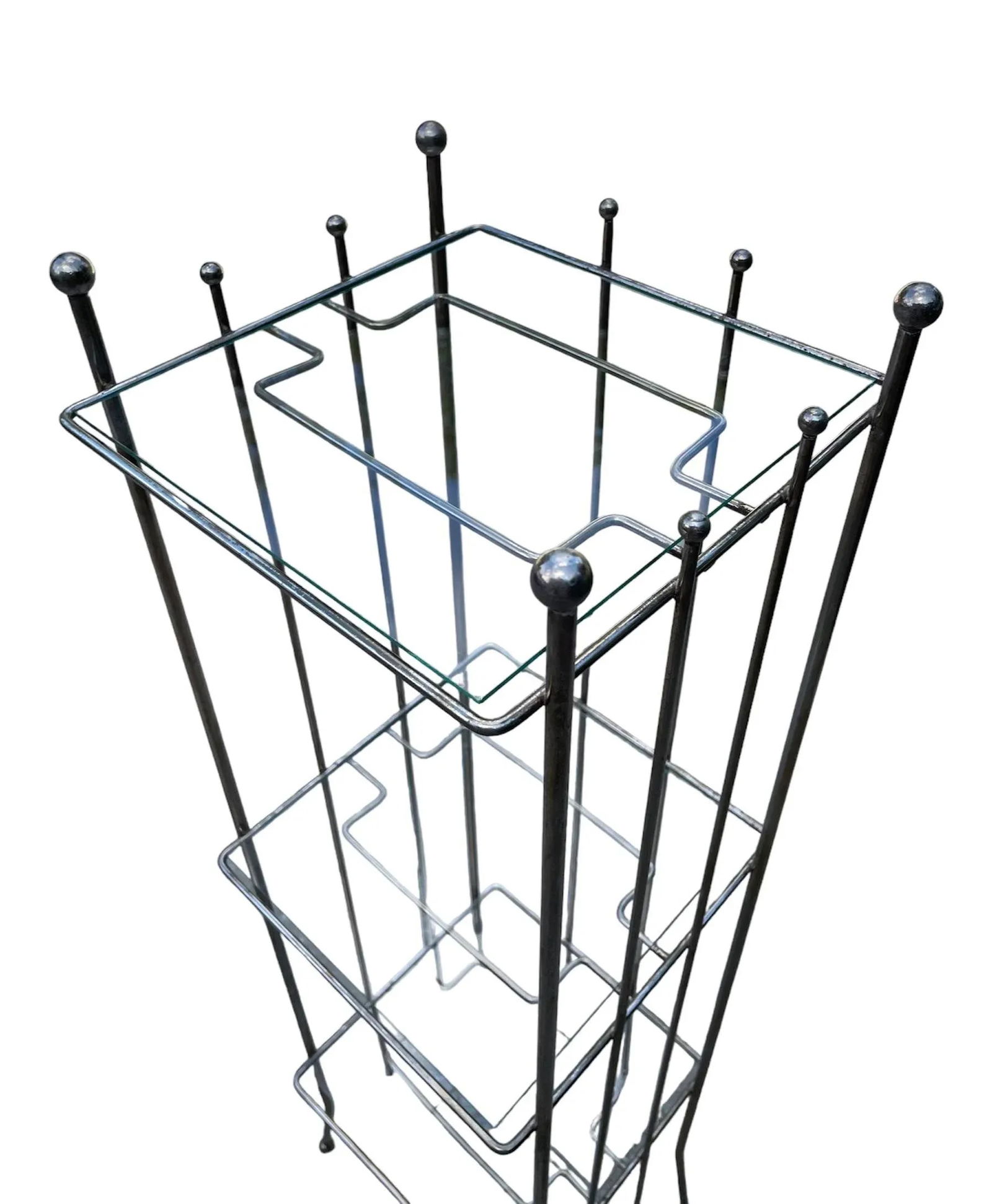 Vintage 1960s Silver-Metallic Stand - 4