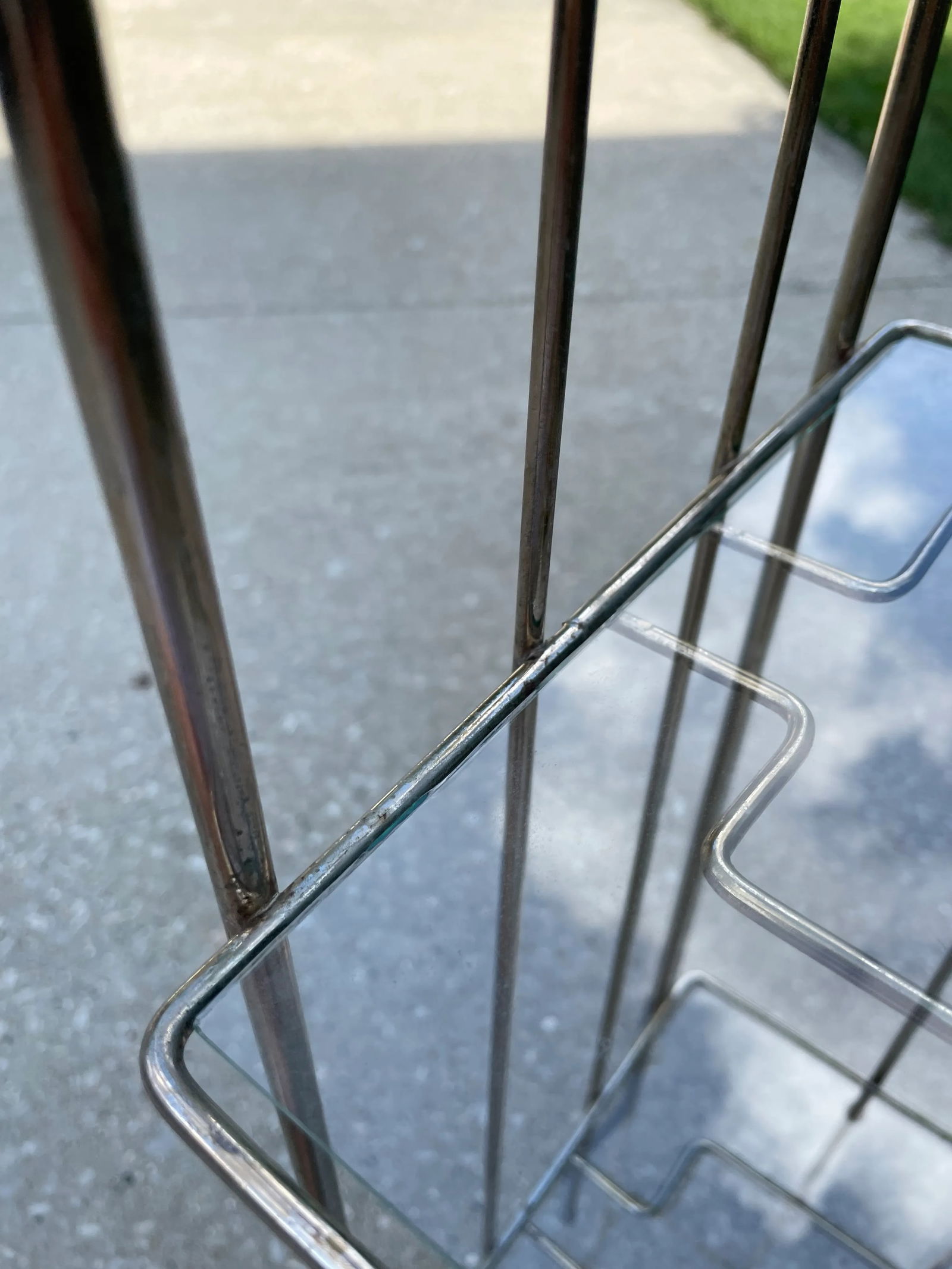 Vintage 1960s Silver-Metallic Stand - 7