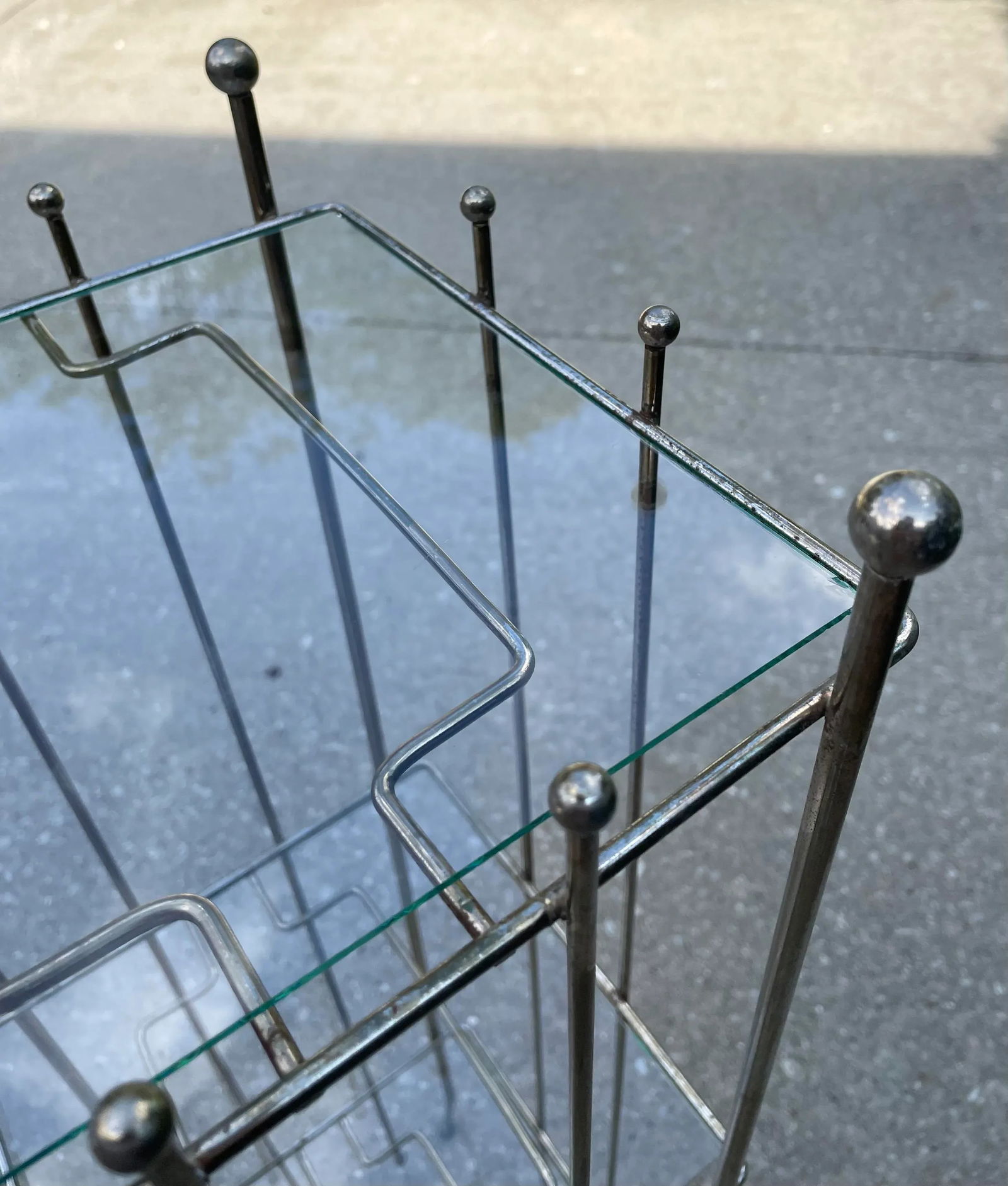 Vintage 1960s Silver-Metallic Stand - 8