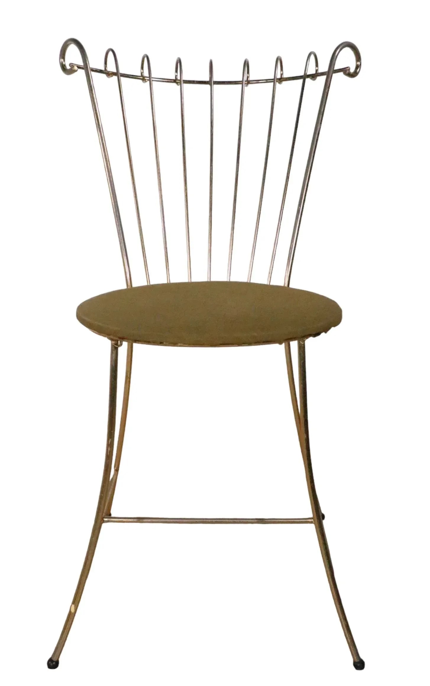 Glamorous Hollywood Boudoir Side Chair With Dramatic Rolled Back C 1950/1960's - 5