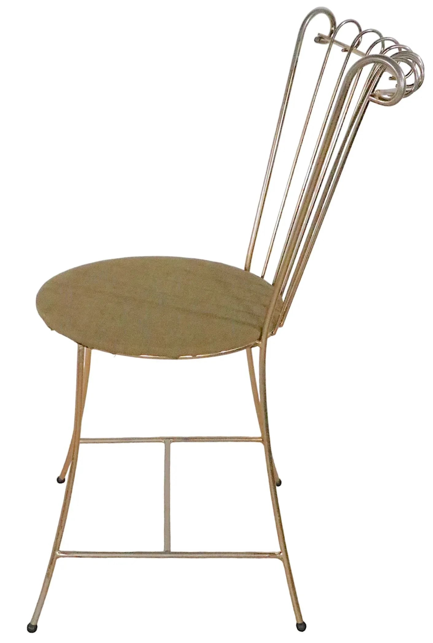 Glamorous Hollywood Boudoir Side Chair With Dramatic Rolled Back C 1950/1960's - 6