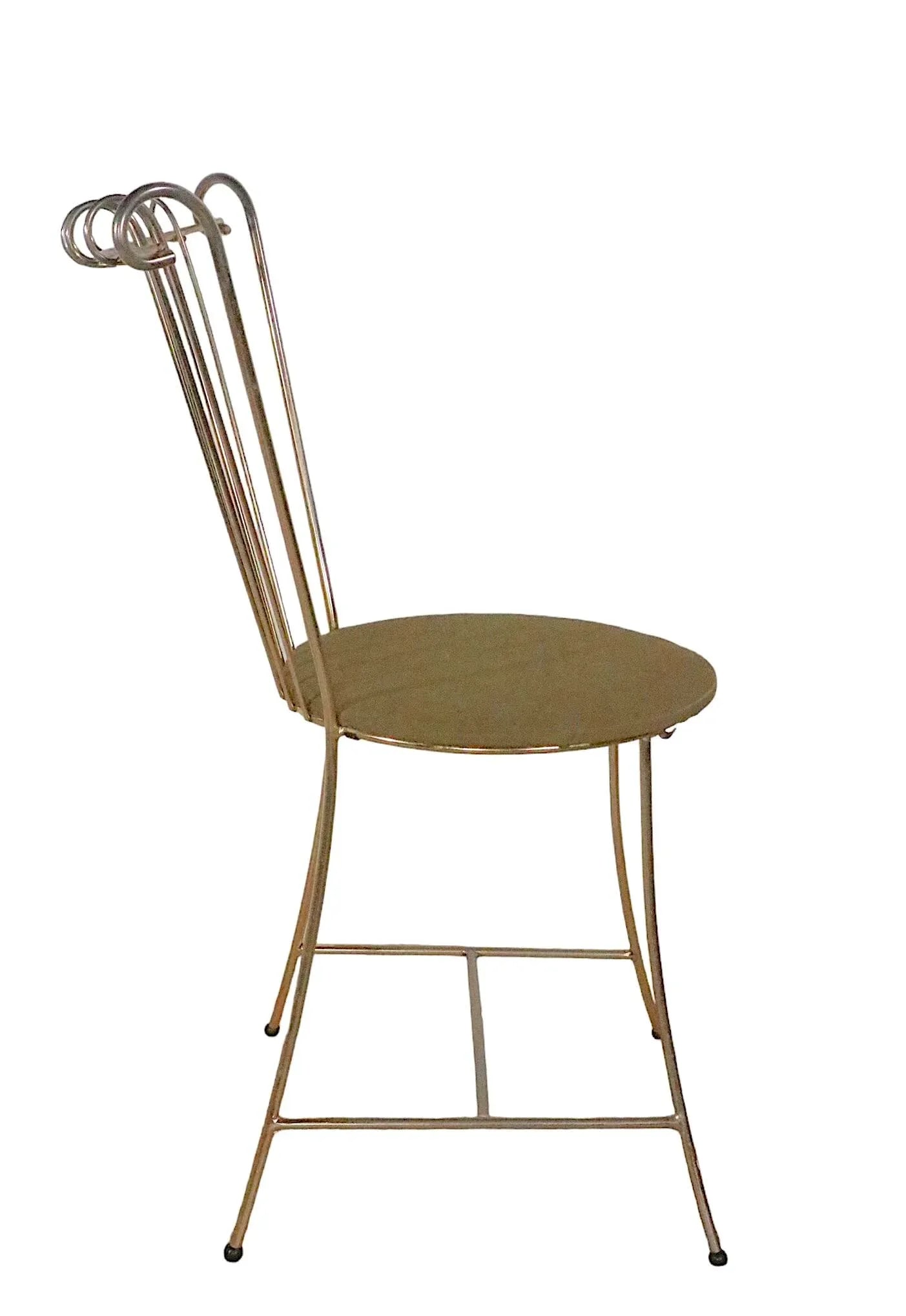 Glamorous Hollywood Boudoir Side Chair With Dramatic Rolled Back C 1950/1960's - 8