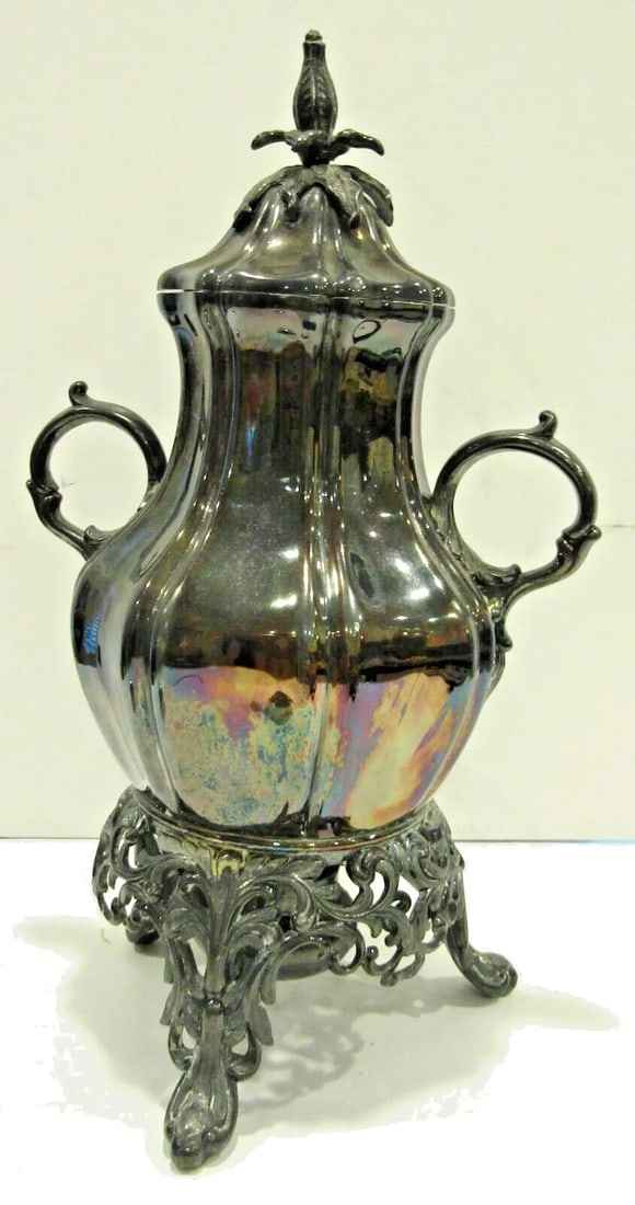 Early 20th Century Silver Plated Floral Pattern Sheffield Style Samovar - 5