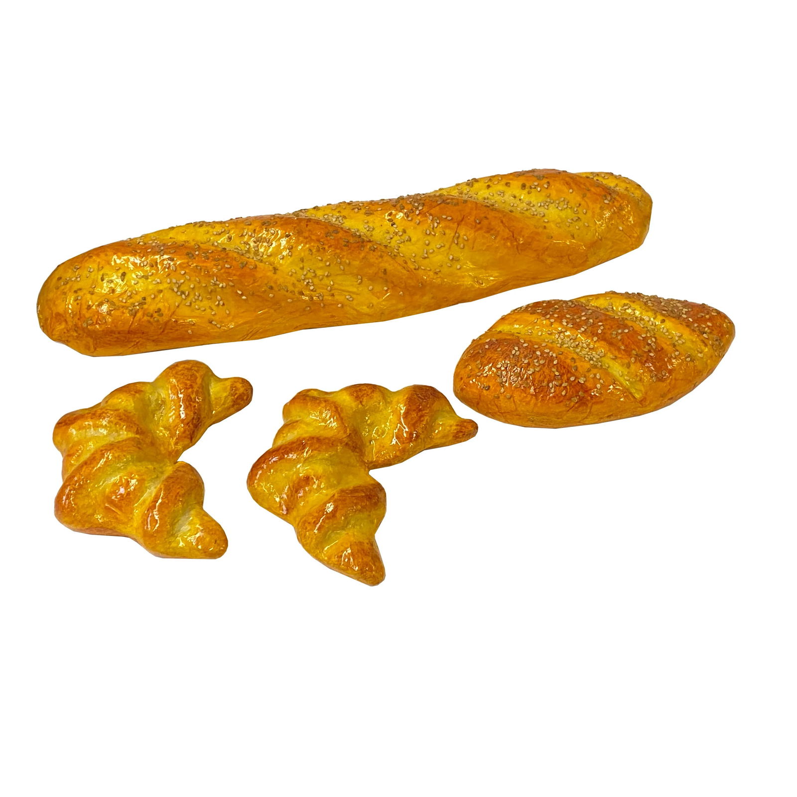 Assort Fruits Bread Simulated Display Red Rattan Oval Basket Tray - 3