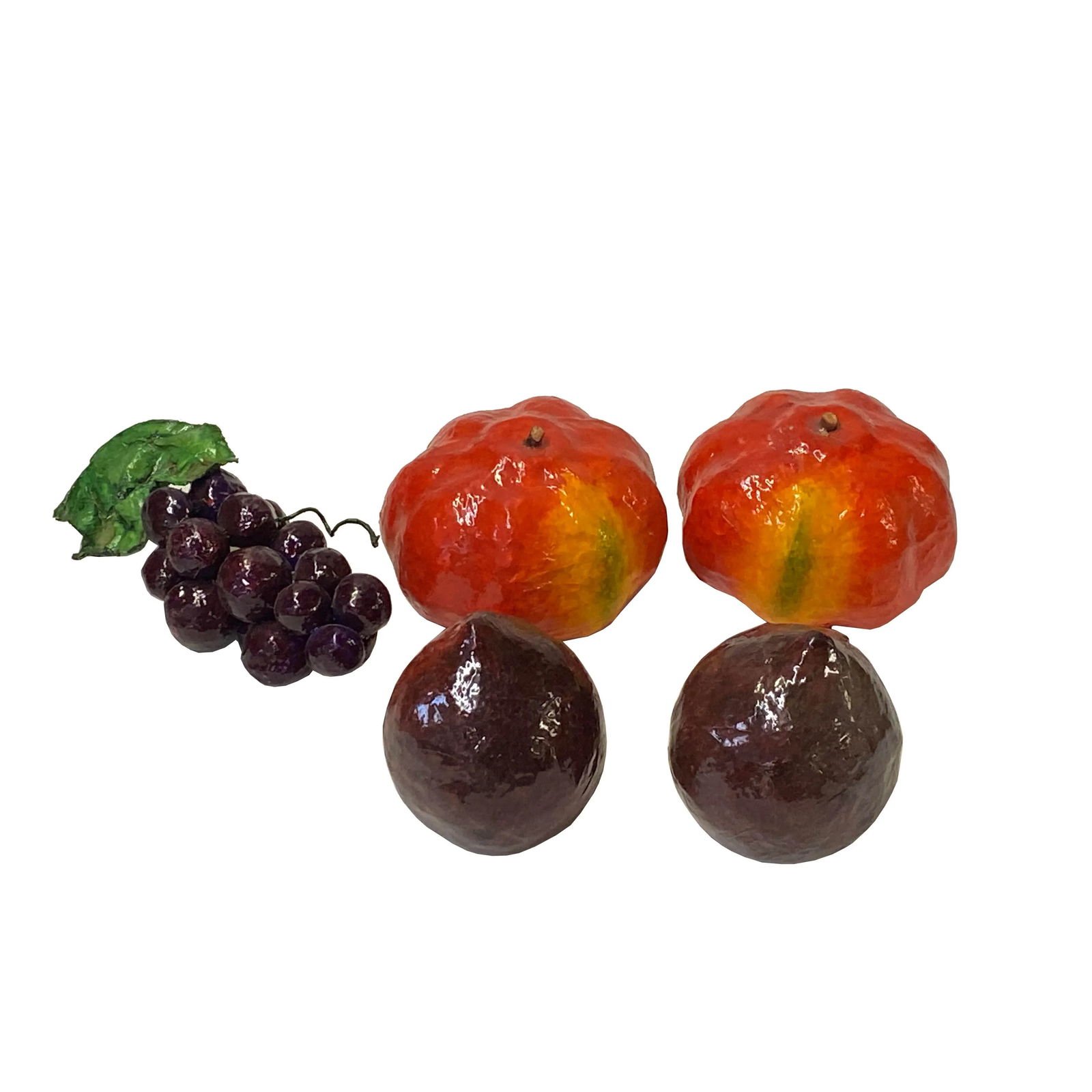 Assort Fruits Bread Simulated Display Red Rattan Oval Basket Tray - 7