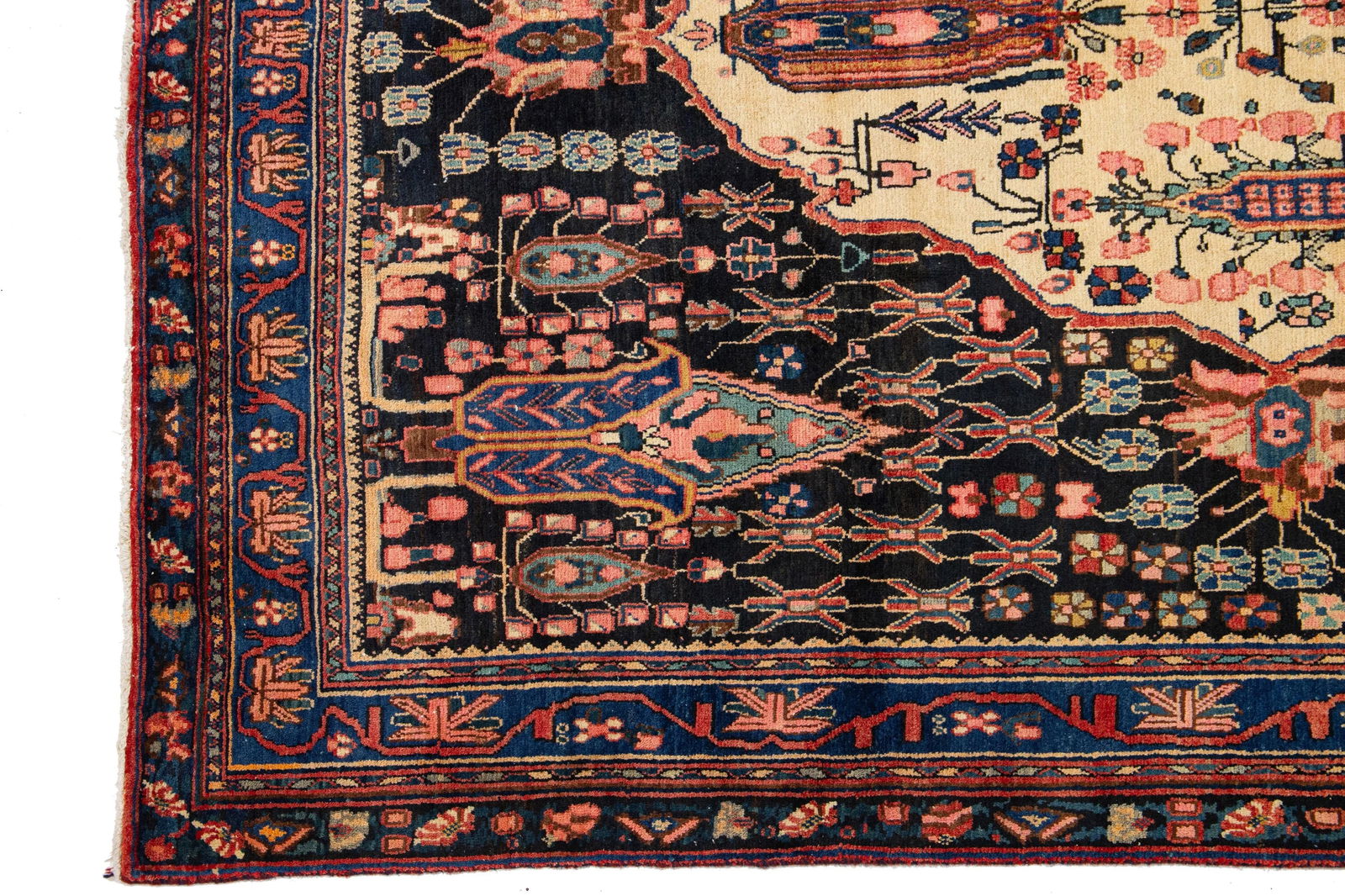 1960s Multicolored Vintage Bidjar Persian Wool Rug With Medallion Motif - 3