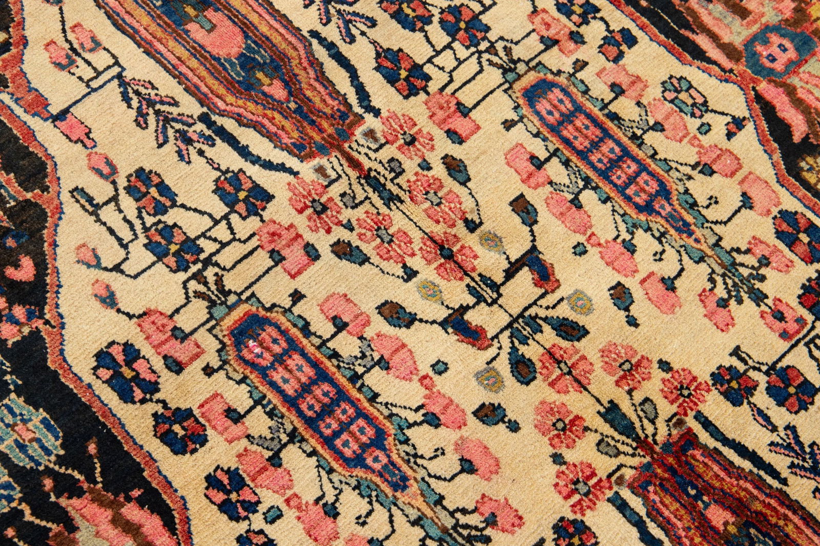 1960s Multicolored Vintage Bidjar Persian Wool Rug With Medallion Motif - 7