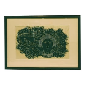 Framed 1967 Ashford St Mary the Virgin Church Brass Rubbing County Kent England