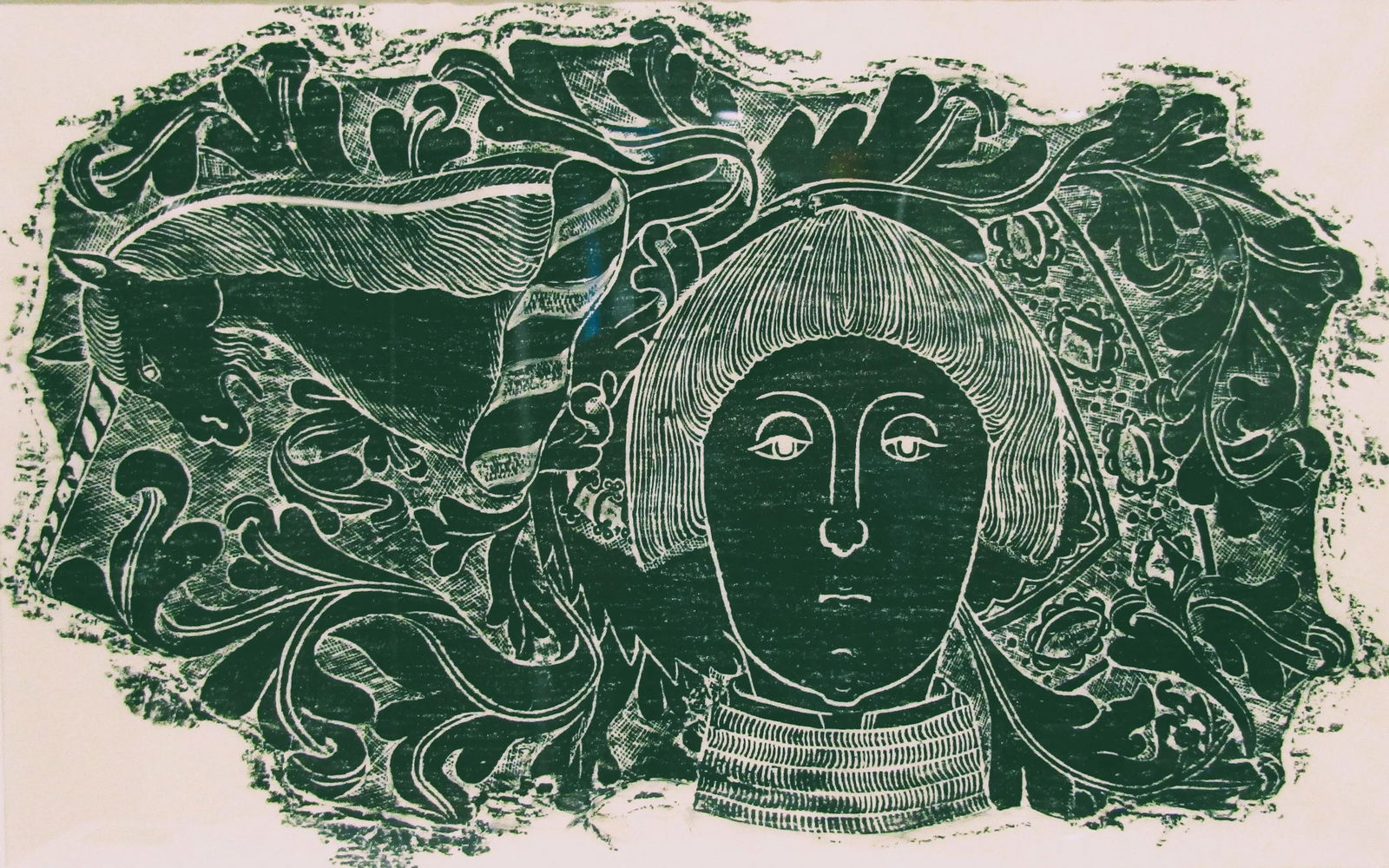 Framed 1967 Ashford St Mary the Virgin Church Brass Rubbing County Kent England - 2