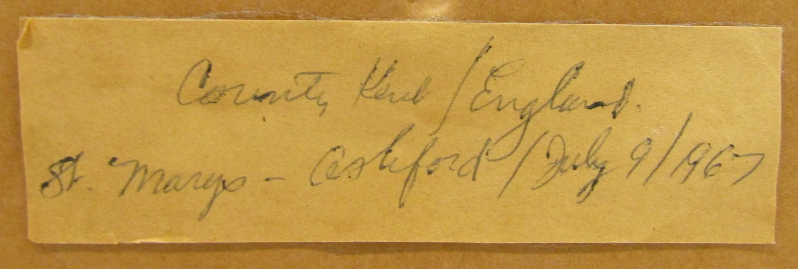 Framed 1967 Ashford St Mary the Virgin Church Brass Rubbing County Kent England - 6