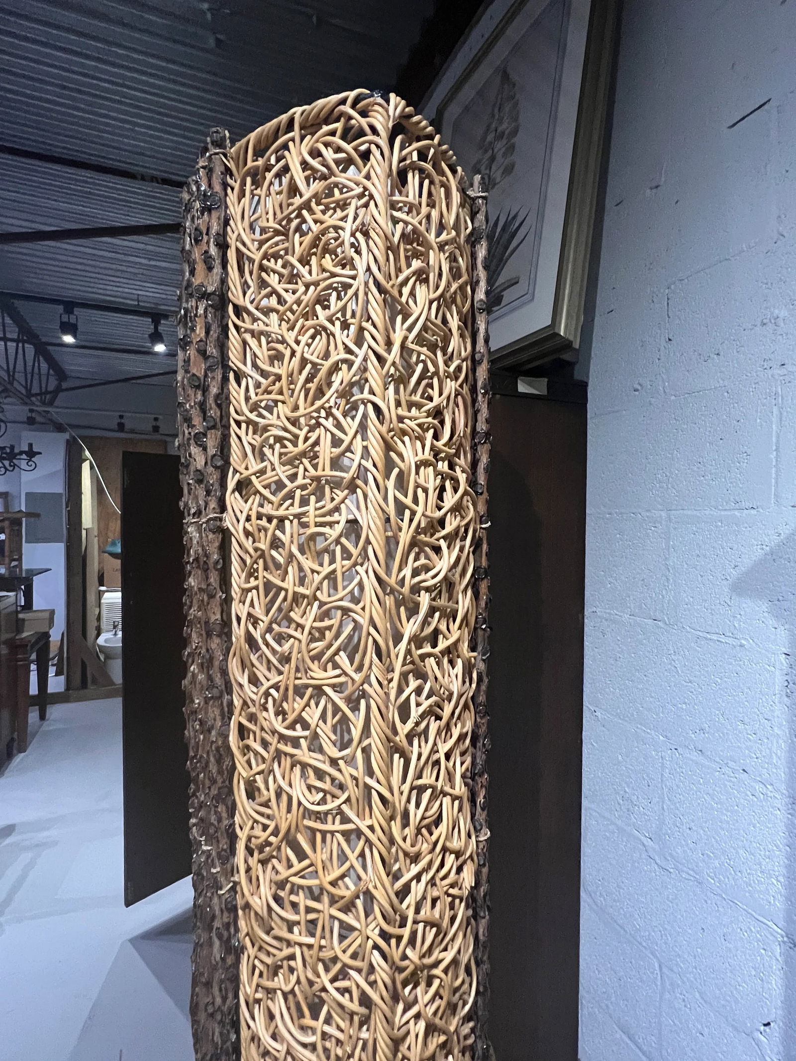 1990s Rattan Coastal Boho Chic Tropical Decorative Floor Lamp - 4