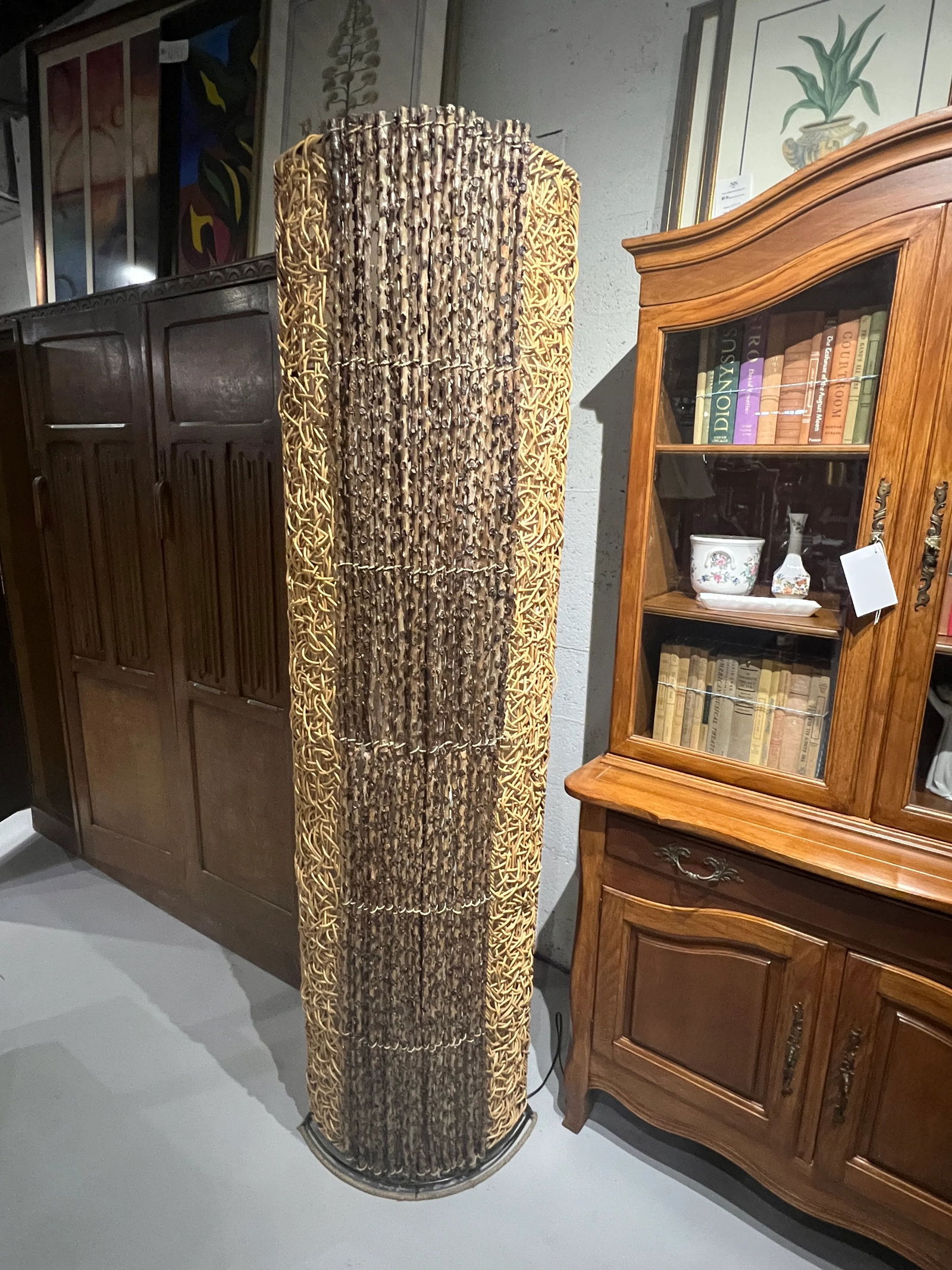 1990s Rattan Coastal Boho Chic Tropical Decorative Floor Lamp - 5