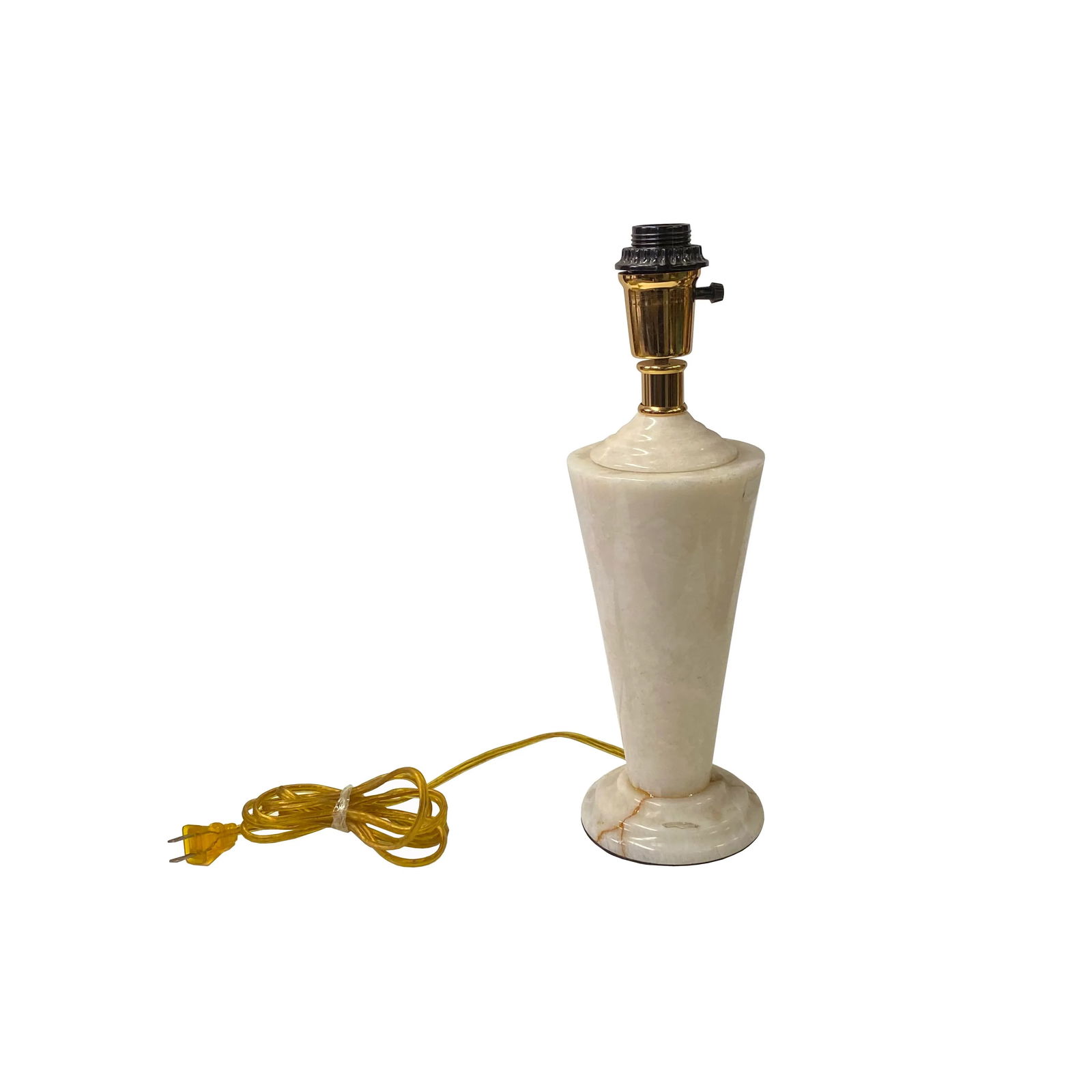 Natural White Cream Marble Stone Round Base Table Lamp - 2