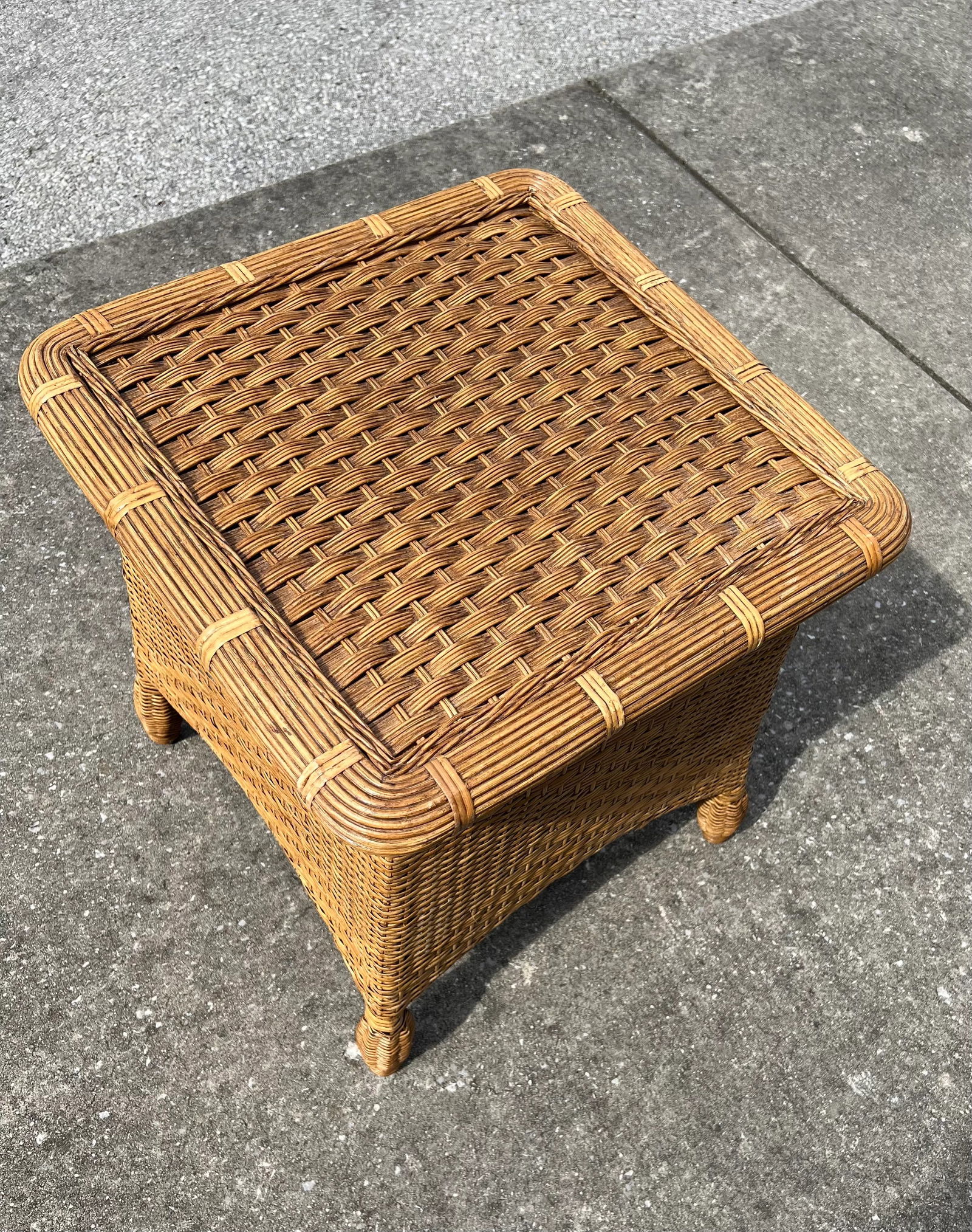 1980s Boho Chic Rattan Table - 2