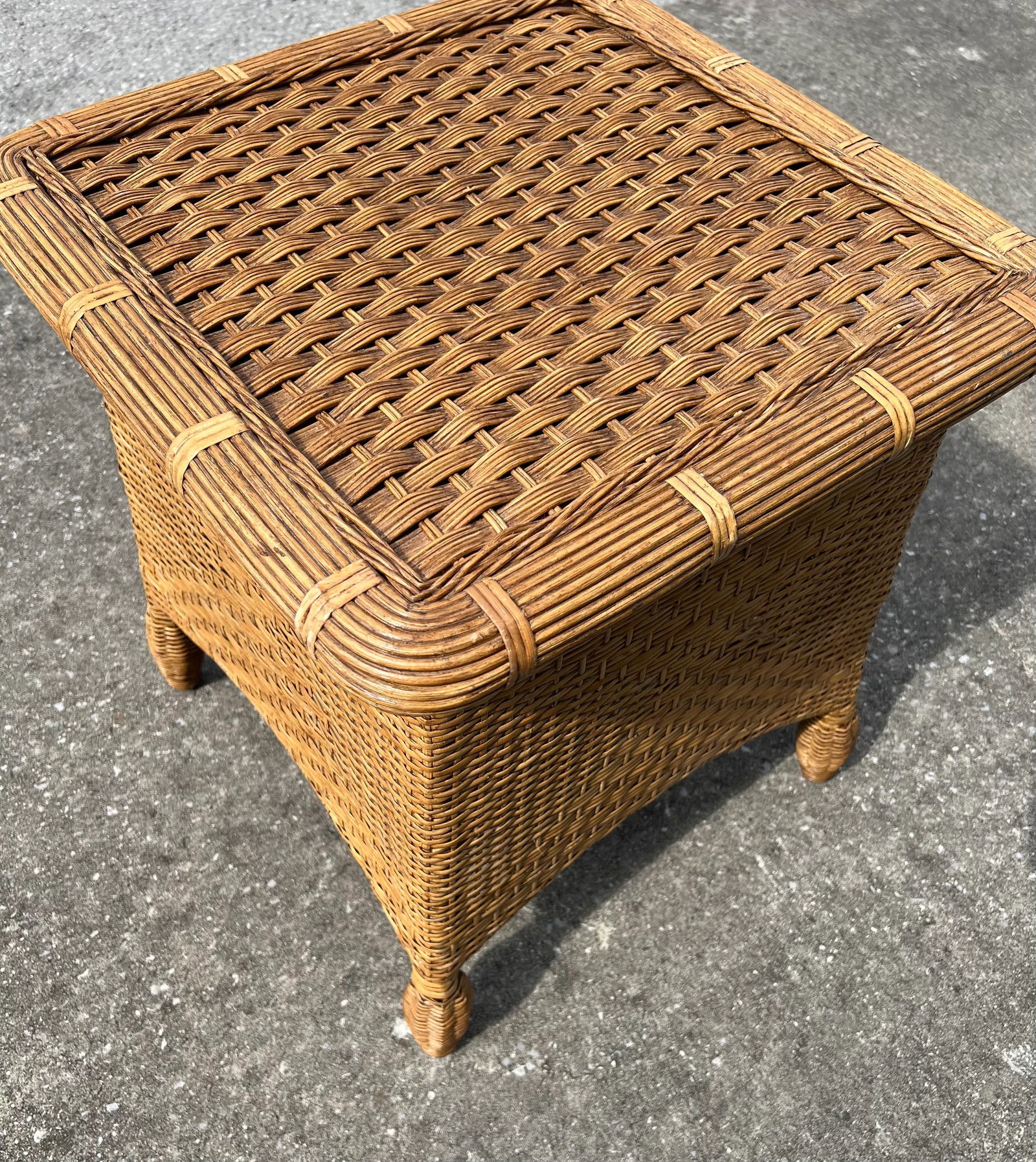 1980s Boho Chic Rattan Table - 4