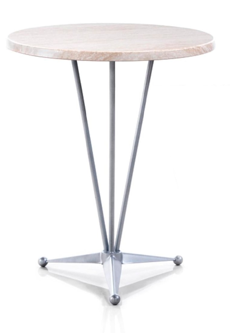 Round High Top Table With Steel Base and Werzalit Top, Cocktail Table - 3