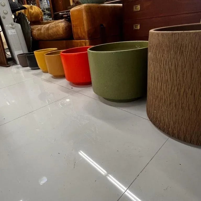 1960s Black Ceramic Planter Gainey Architectural Modern Pottery Calif - 10